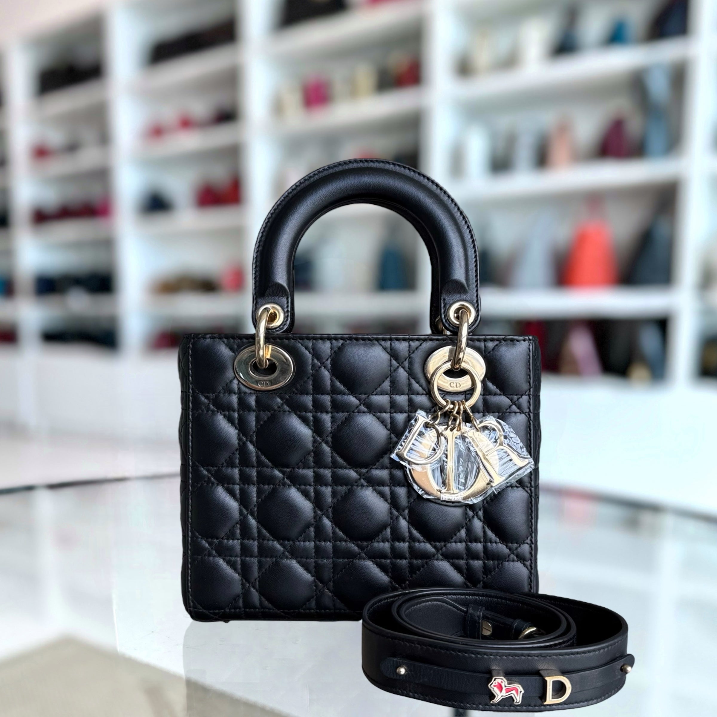 Dior Lady Small MyABC - Cannage Lambskin ABC Strap Black Gold Hardware