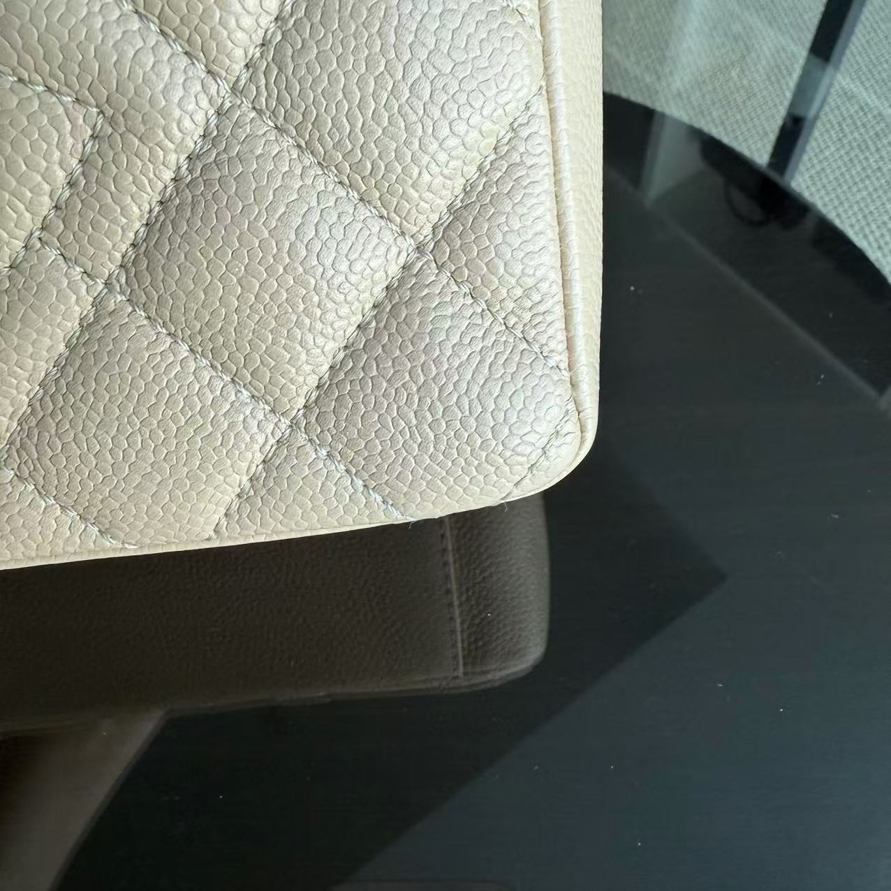 Chanel PST Petite Shopping Tote - Caviar Quilted Beige Gold