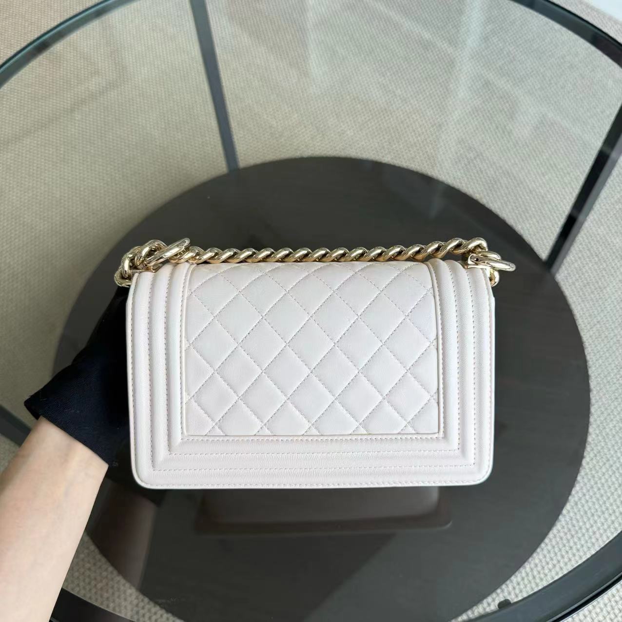 Chanel Boy Small -  Light Pink Quilted Lambskin Gold Hardware Series 22