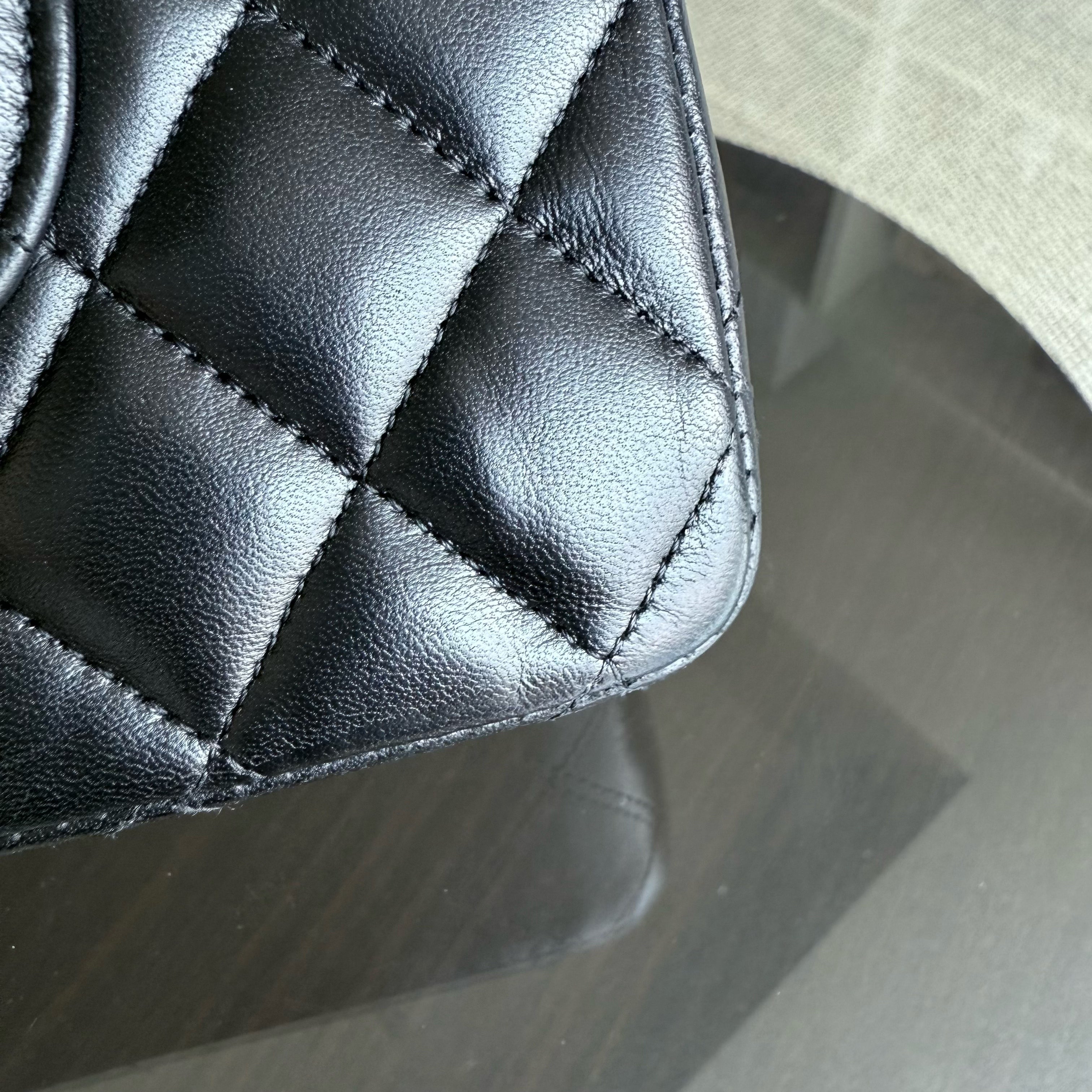Chanel Classic Flap Medium - 25CM Quilted Lambskin Black Gold Hardware Series 27