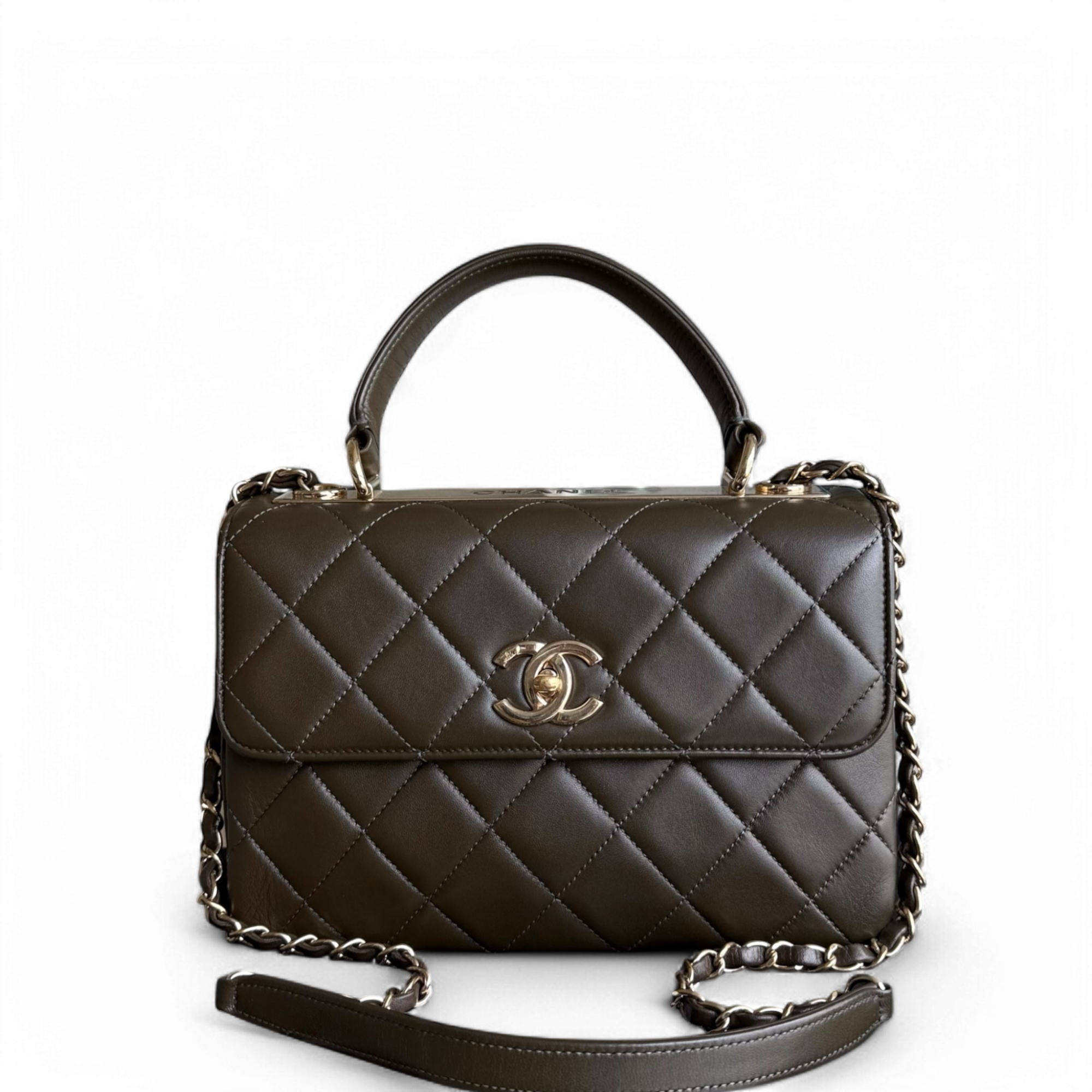 Chanel Trendy CC Small - Quilted Lambskin Dark Brown Gold Hardware Series 24