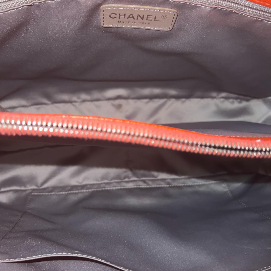 [Entrupy certified]Authentic Chanel Grand Shopping Tote GST with Silver hardware (Red Caviar) - Luxury Evermore