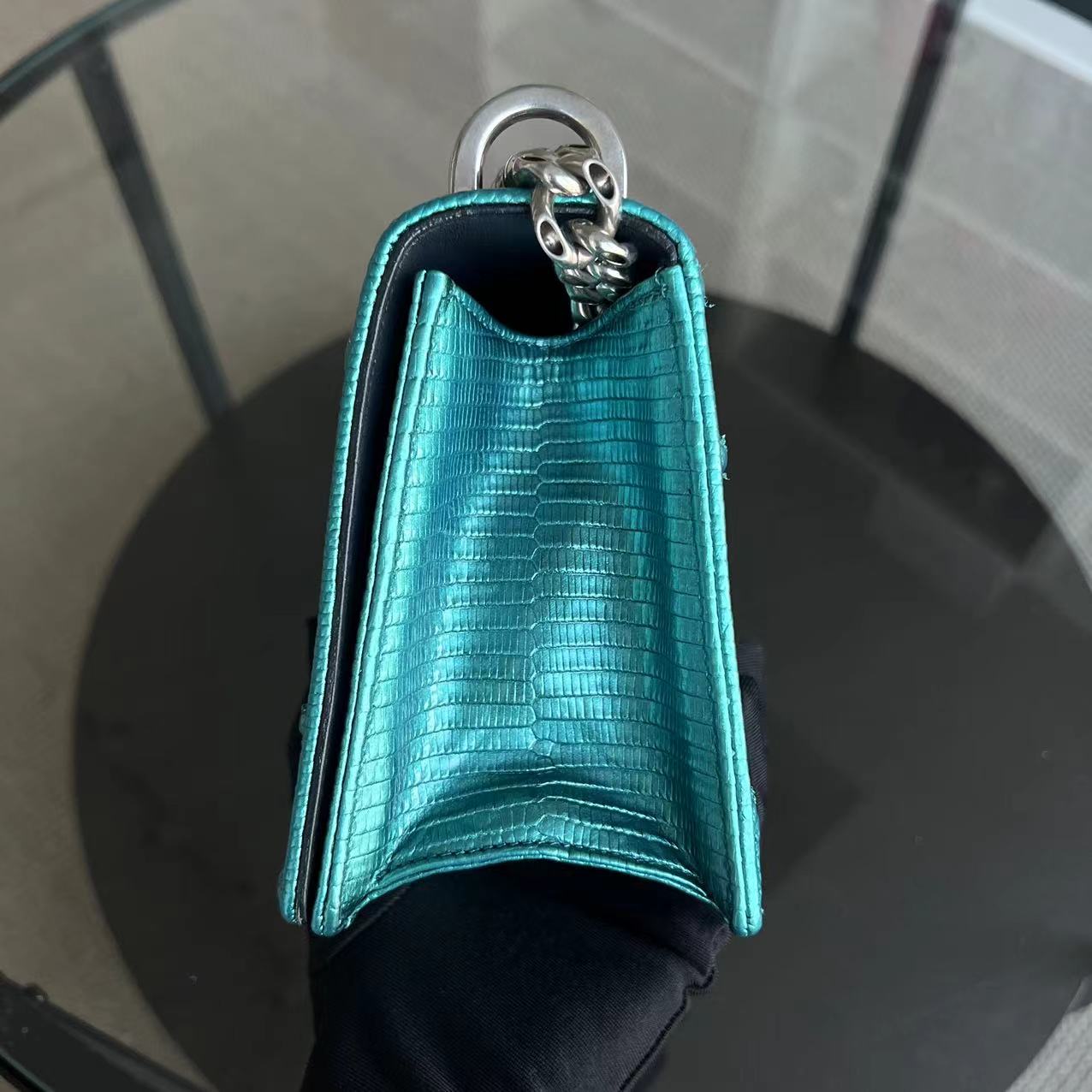 *Exotic* Dior Diorama AMA Small Lizard Skin Green Blue Silver Hardware - Luxury Evermore