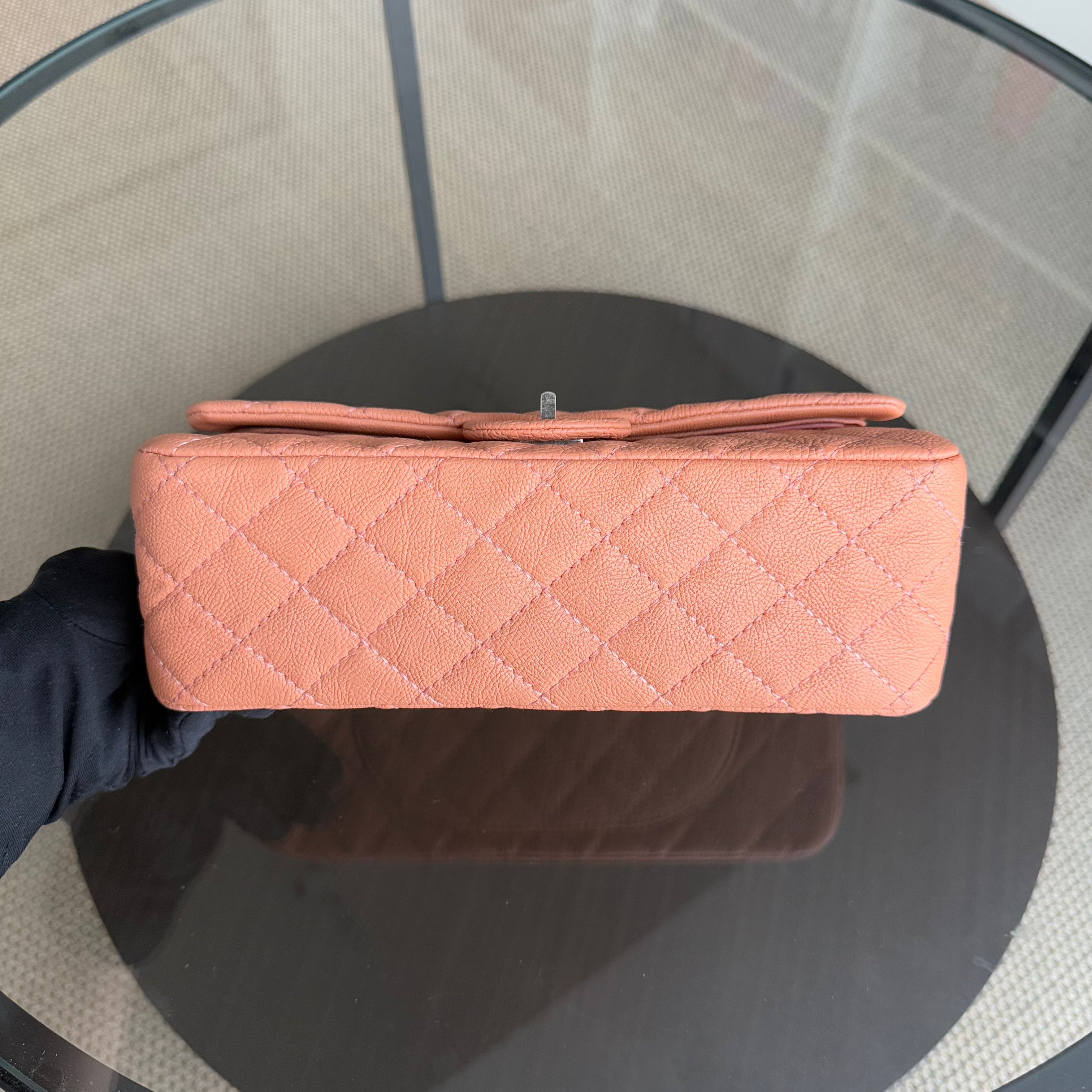 Chanel 2.55 Reissue 225 - 24CM Caviar Quilted Caramel Blush Ruthenium Silver Hardware Series 22