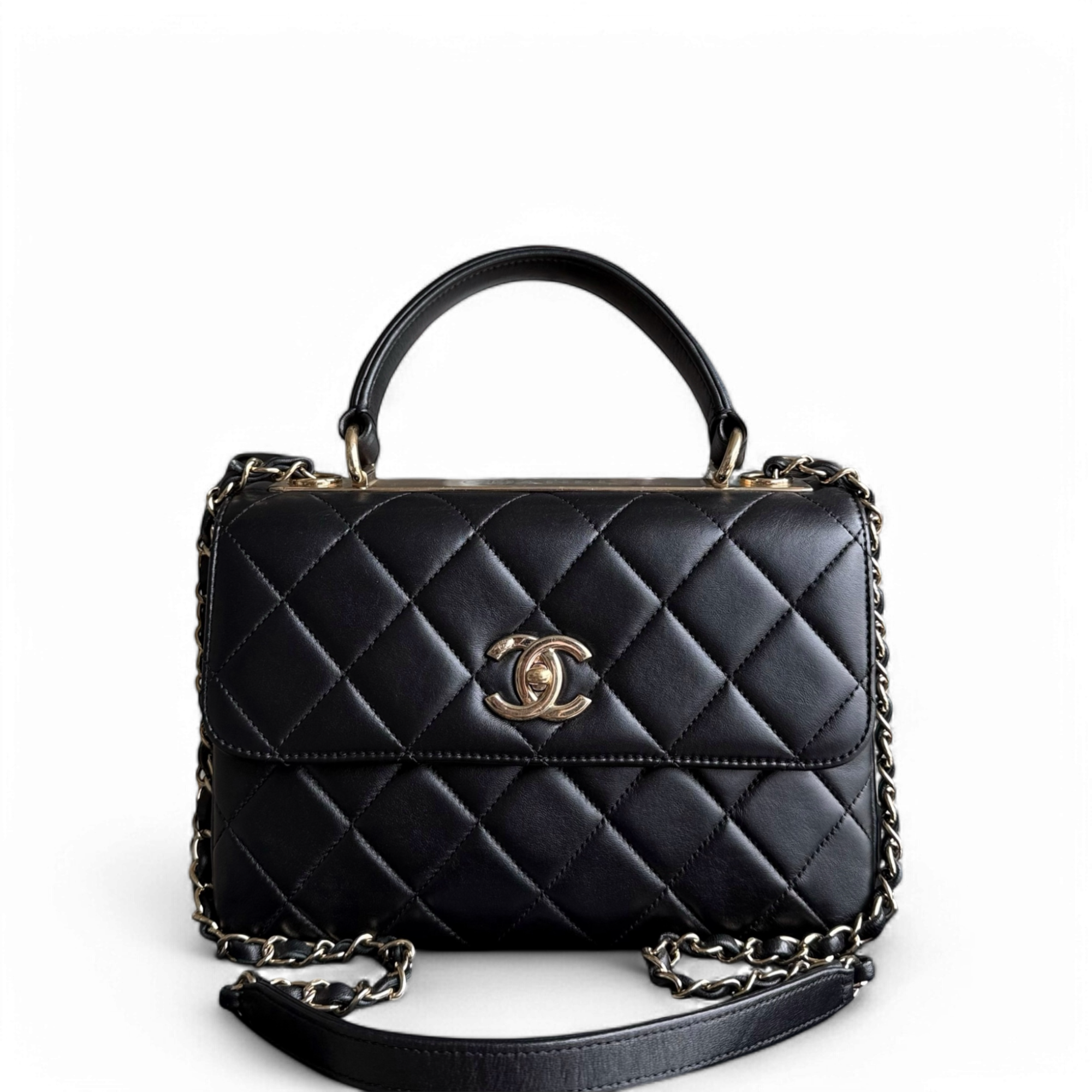 Chanel Trendy CC Small - Quilted Lambskin Black Gold Hardware Series 26