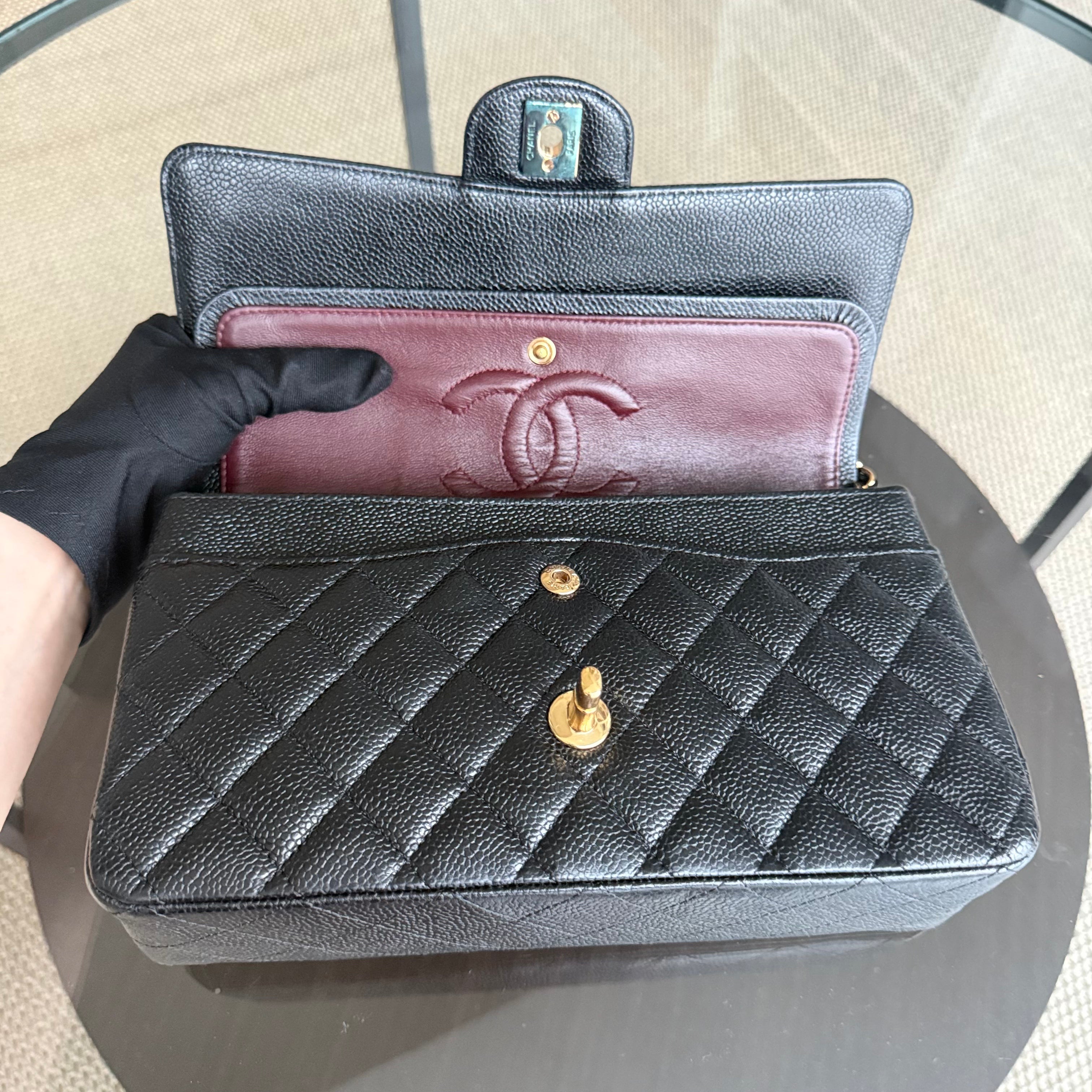 Chanel Classic Flap Medium - Caviar Quilted 25CM Black Gold Hardware Series 20