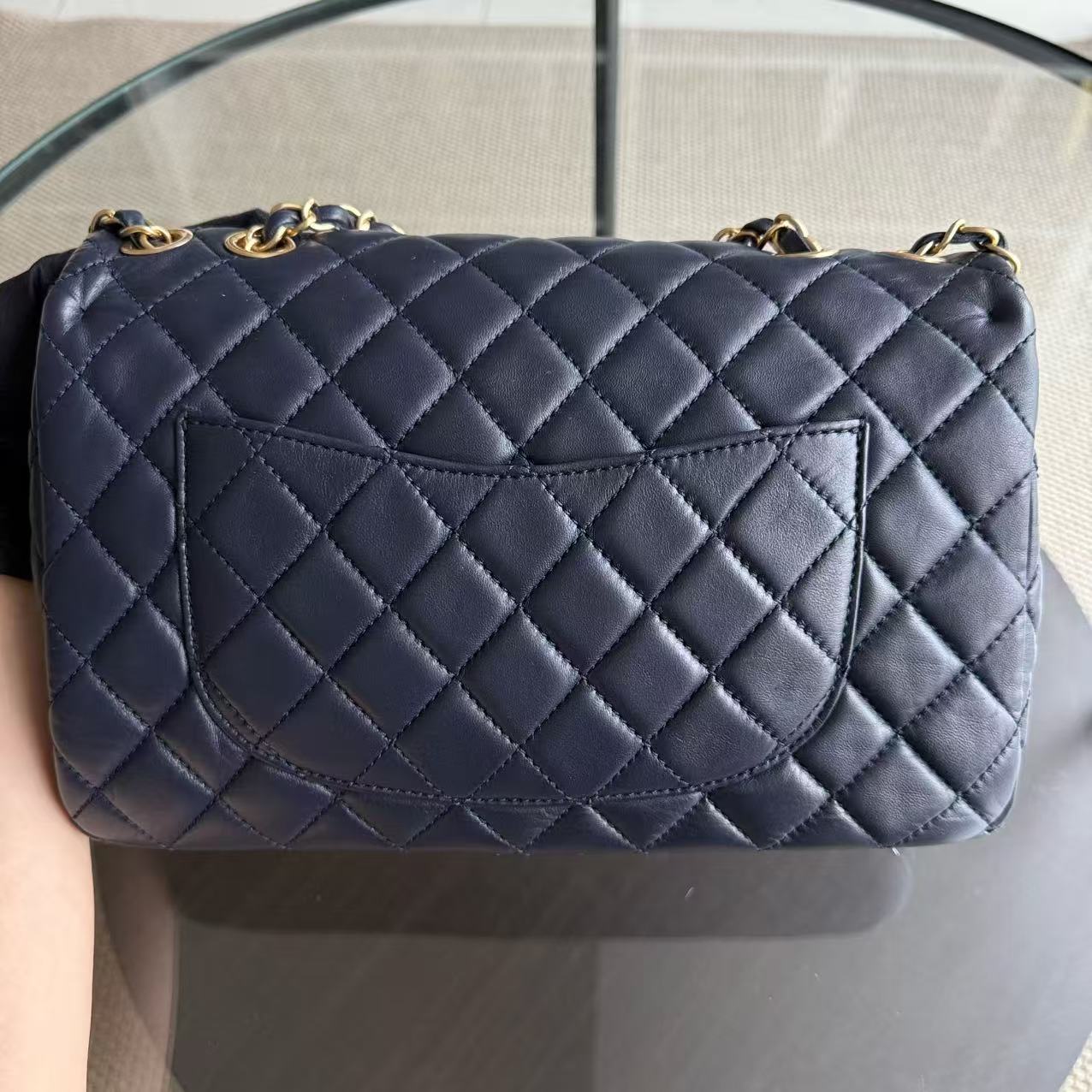 Chanel Quilted Flap - Seasonal Single Flap Lambskin Dark Navy Blue Gold Hardware Series 18