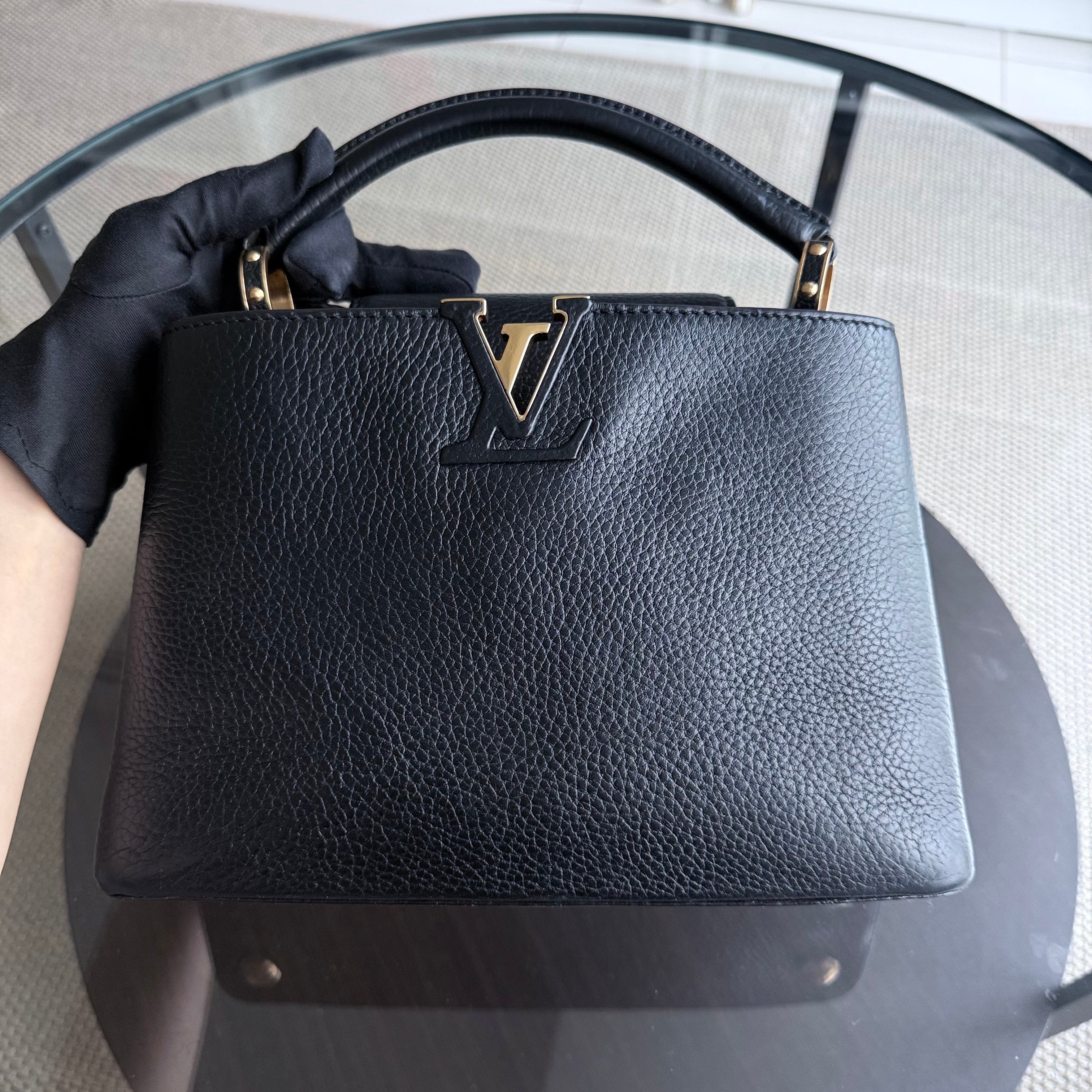 Louis Vuitton Capucines BB - Taurillon Grained Calfskin Black Gold Hardware