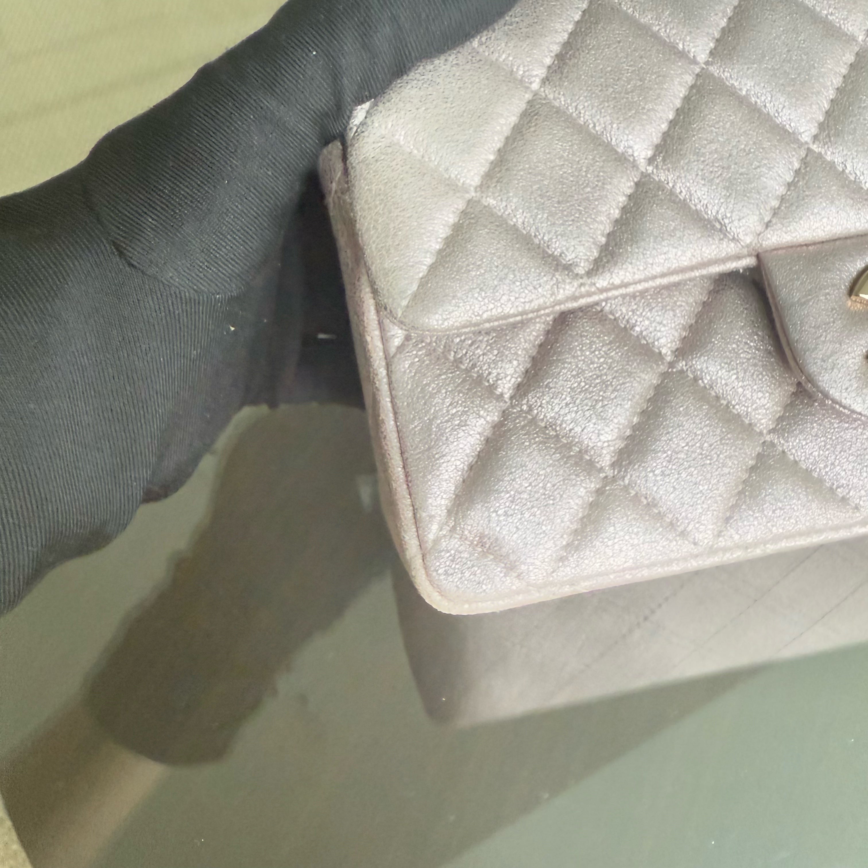 Chanel Classic Flap Mini - 20CM Rectangle Iridescent Lambskin Quilted Pink Gold Hardware Series 20