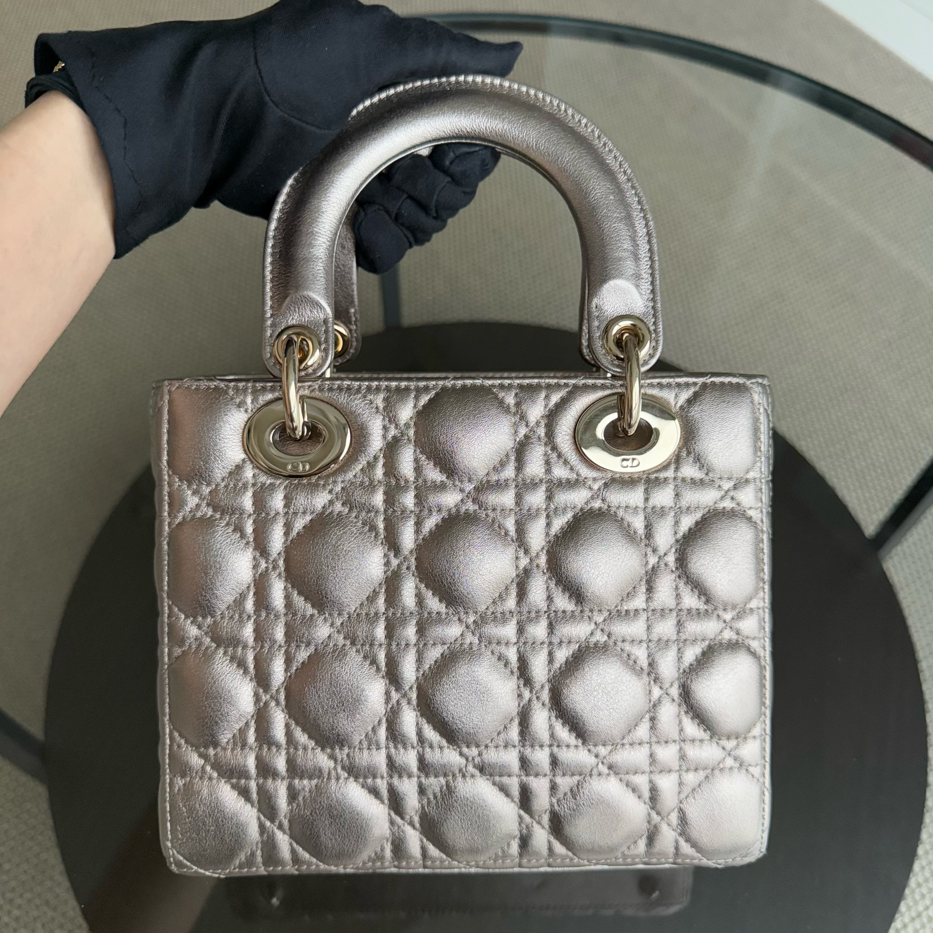 Dior Lady Small ABC - Metallic Cannage Lambskin Gold Hardware MyABC Strap