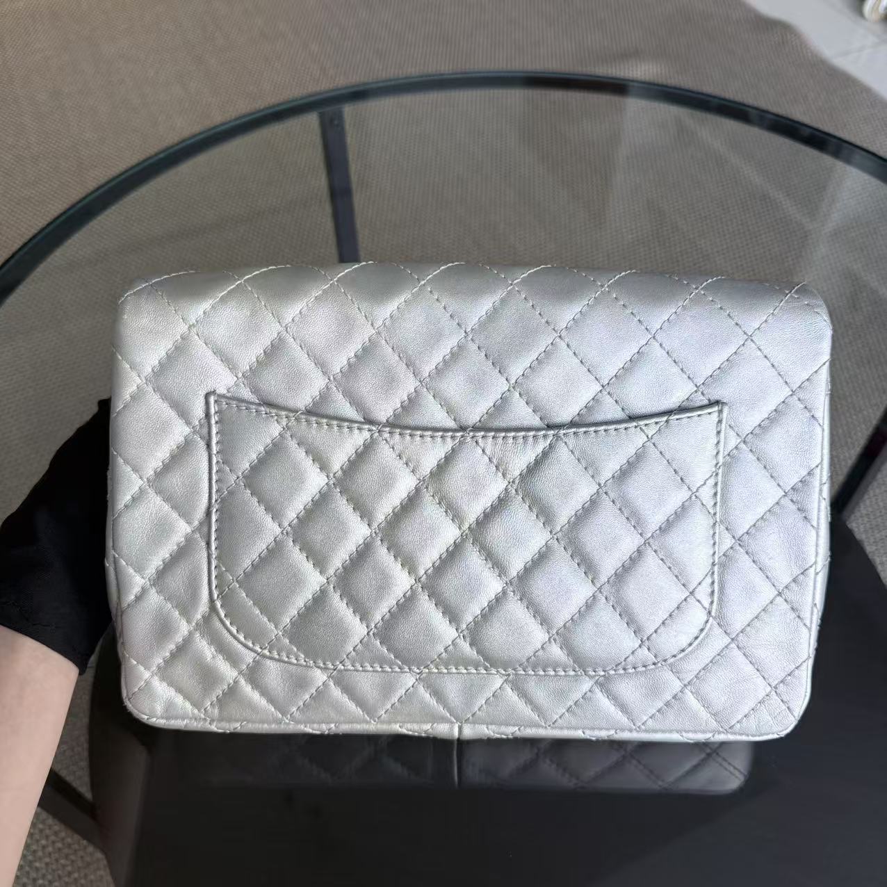 Chanel 2.55 Flap - Metallic Silver Quilted Lambskin Reissue Ruthenium Silver Hardware Series 12