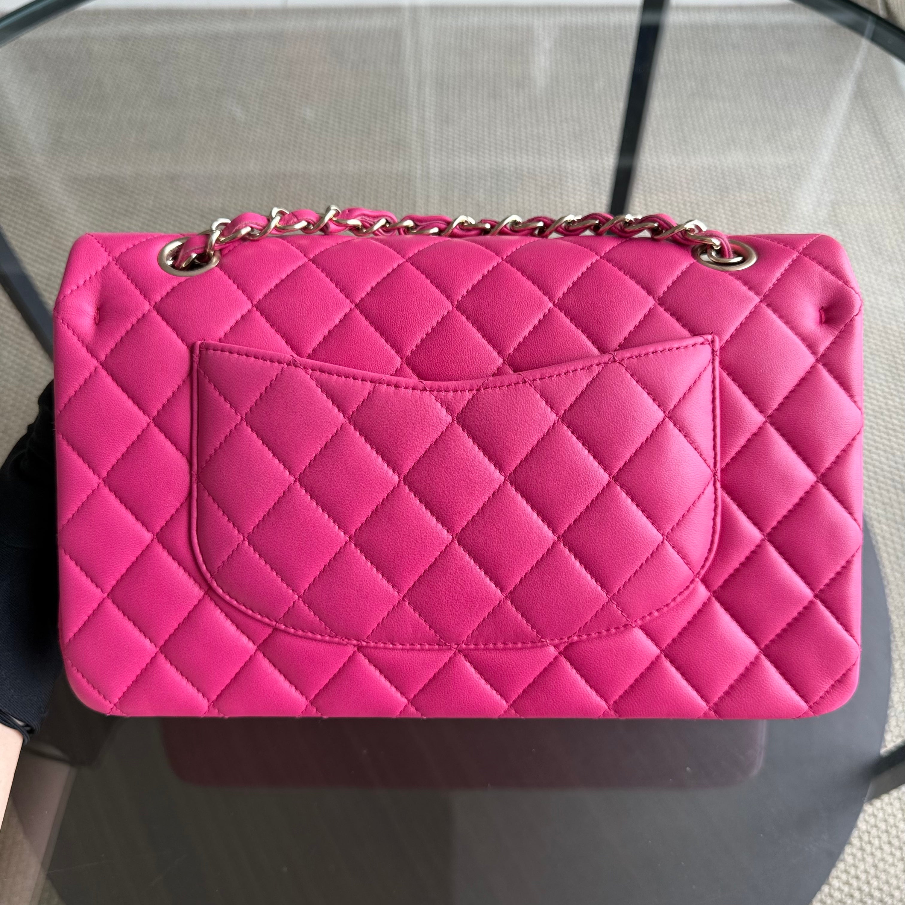 Chanel Classic Flap Medium - 25CM Quilted Lambskin Hot Pink Gold Hardware Series 21