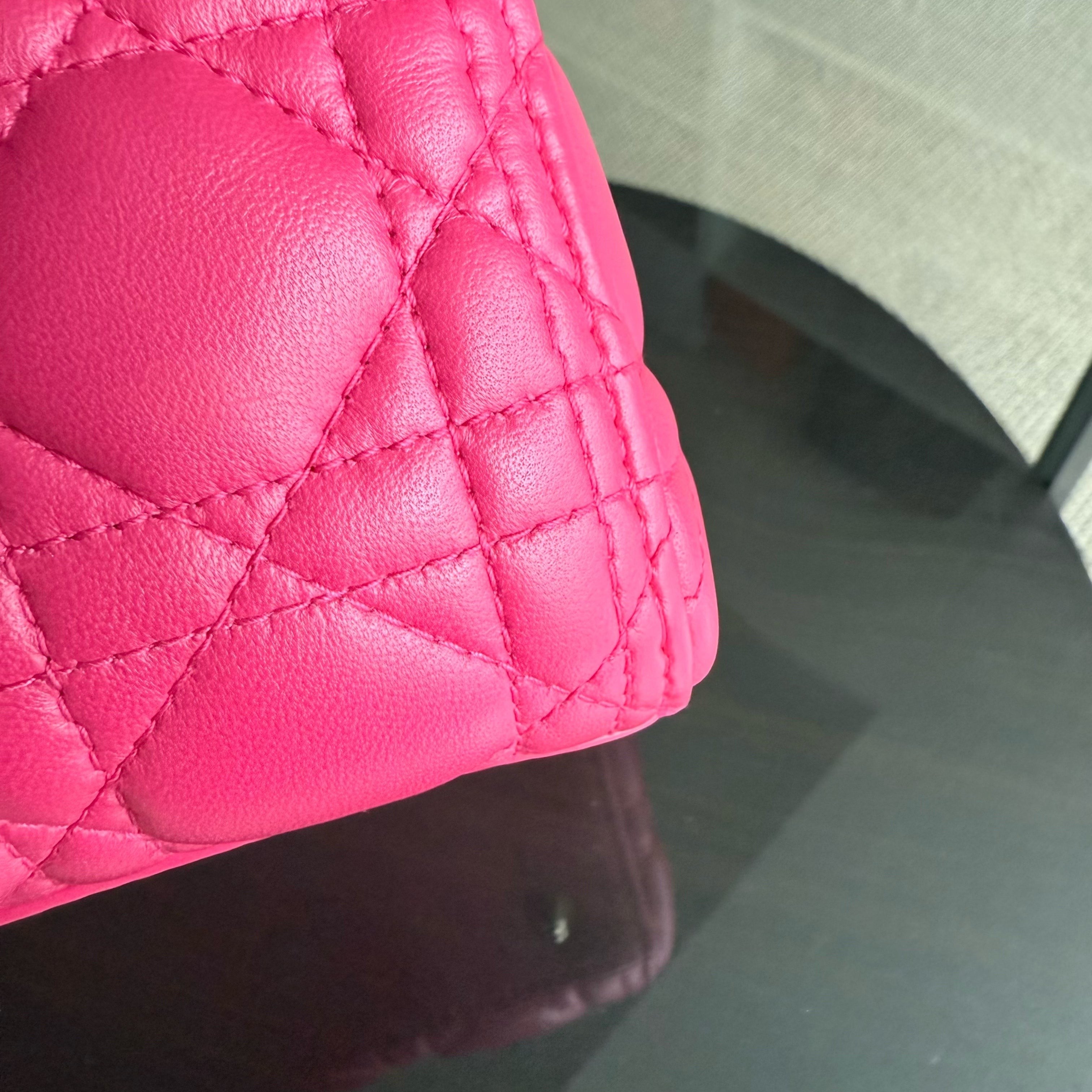 Dior Lady Medium - Cannage Lambskin Hot Pink Gold Hardware