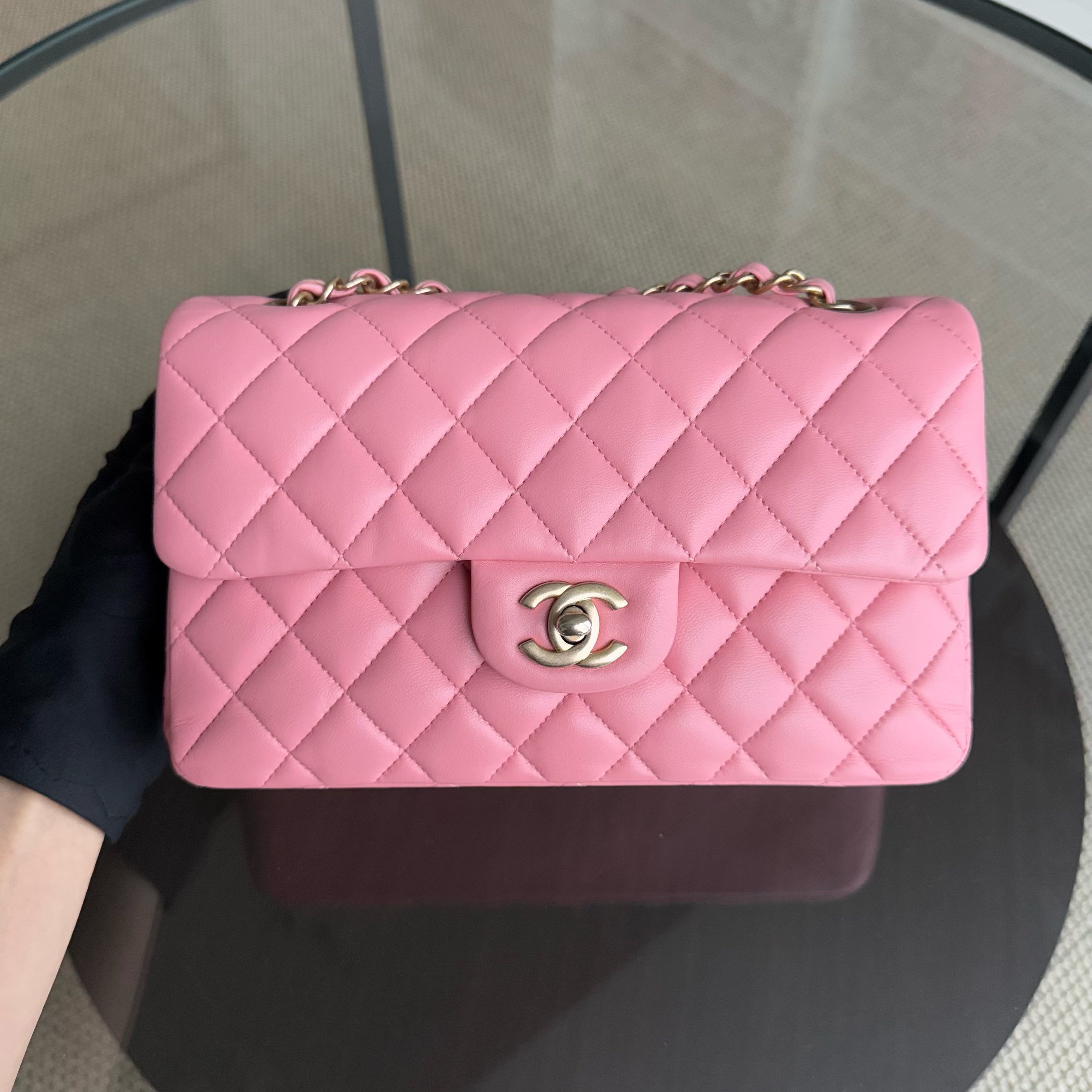 Chanel Classic Flap Small - 23CM Quilted Lambskin Light Sakura Pink Gold Hardware Series 27