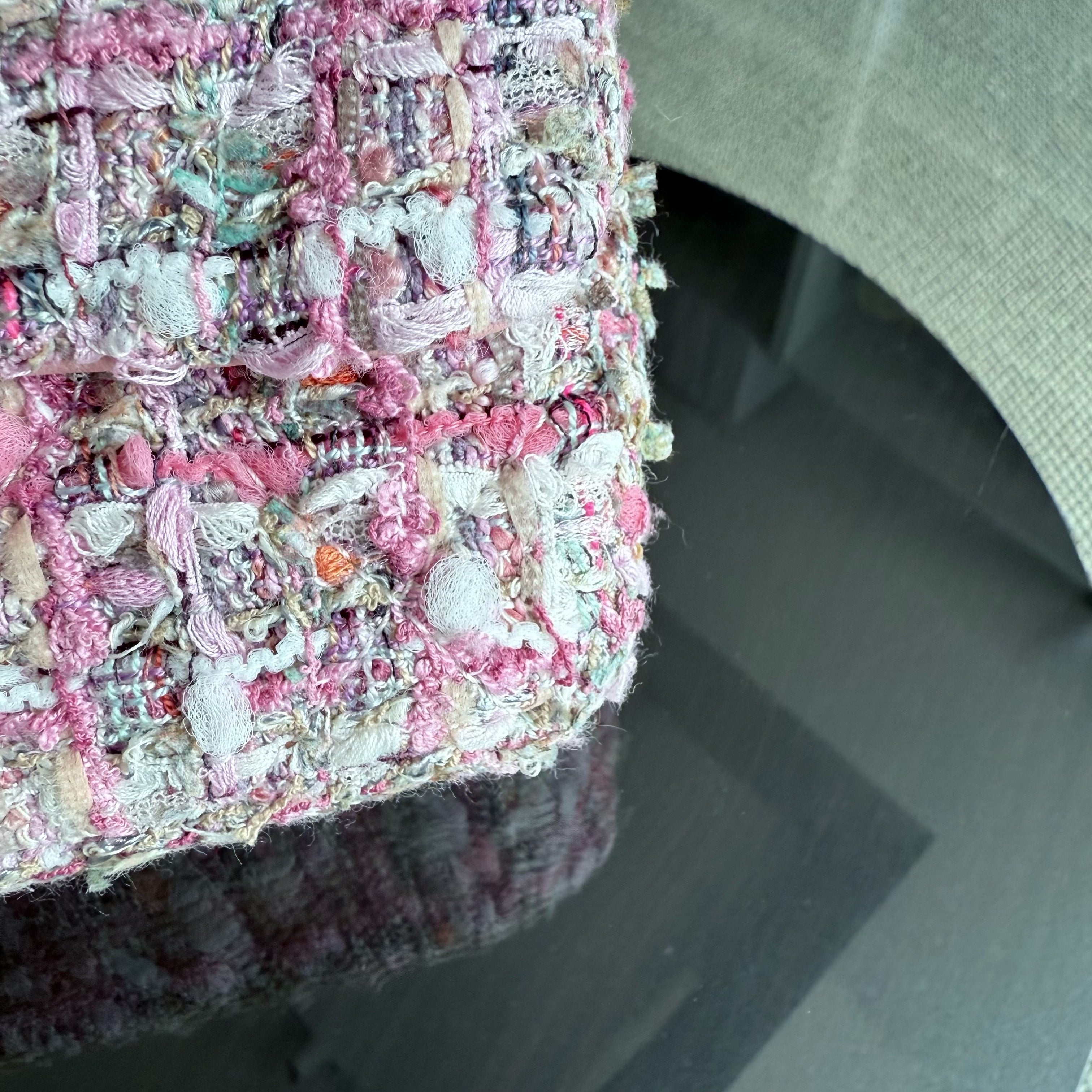 Chanel Classic Flap Mini Square Pearl Tweed - 20CM Pink Gold Hardware Series 27