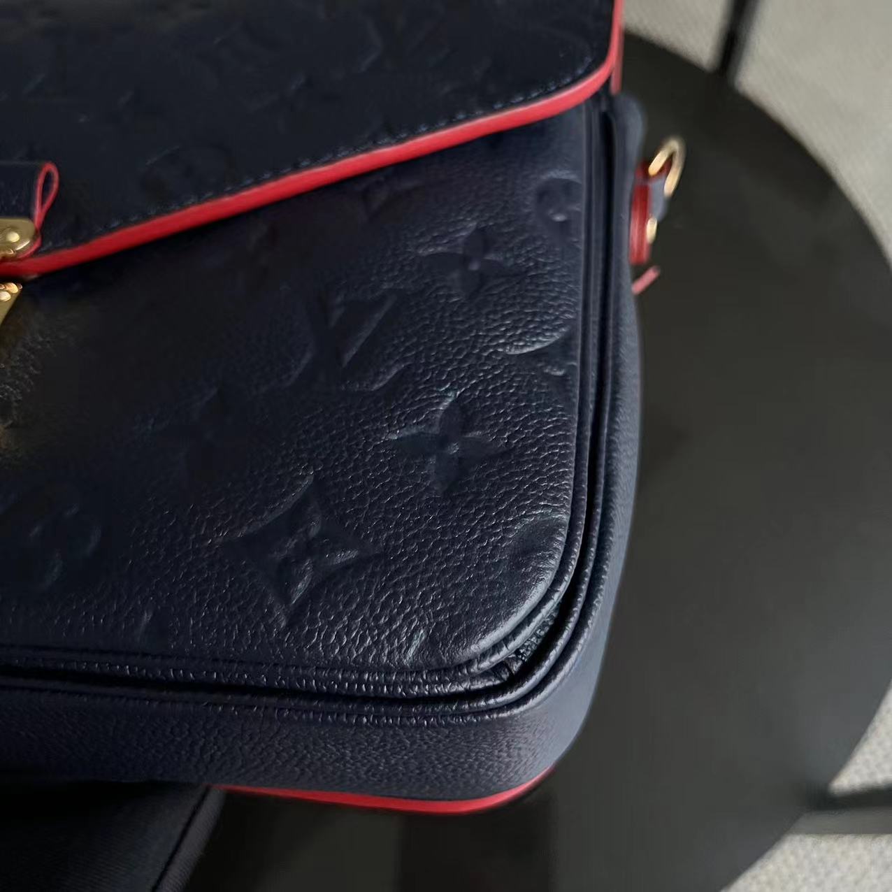 LV Pochette Metis Calfskin Empreinte Marine Rouge Golden Hardware Louis Vuitton