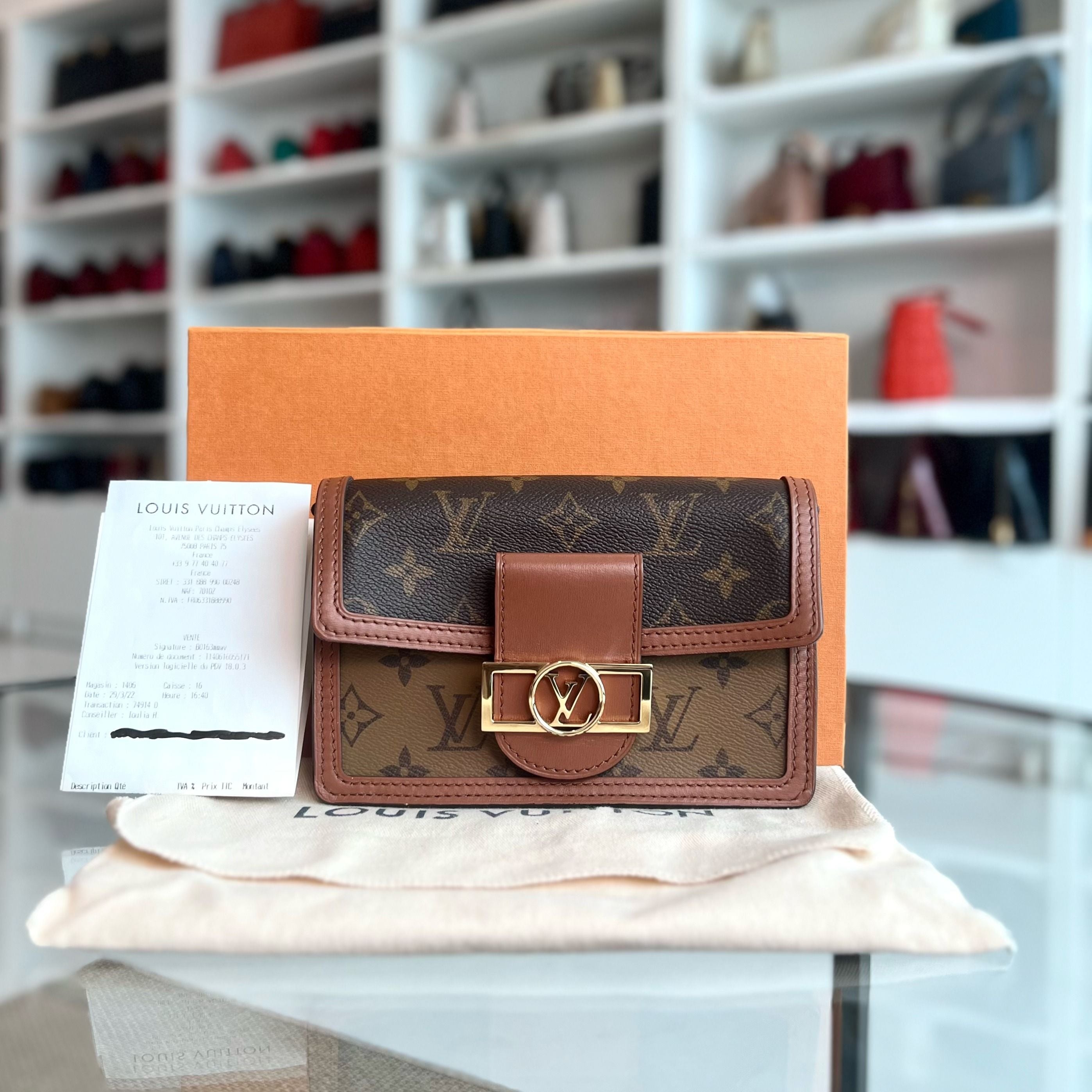 *Full Set* Louis Vuitton LV Dauphine WOC Wallet on Chain Monogram Shoulder Bag - Luxury Evermore