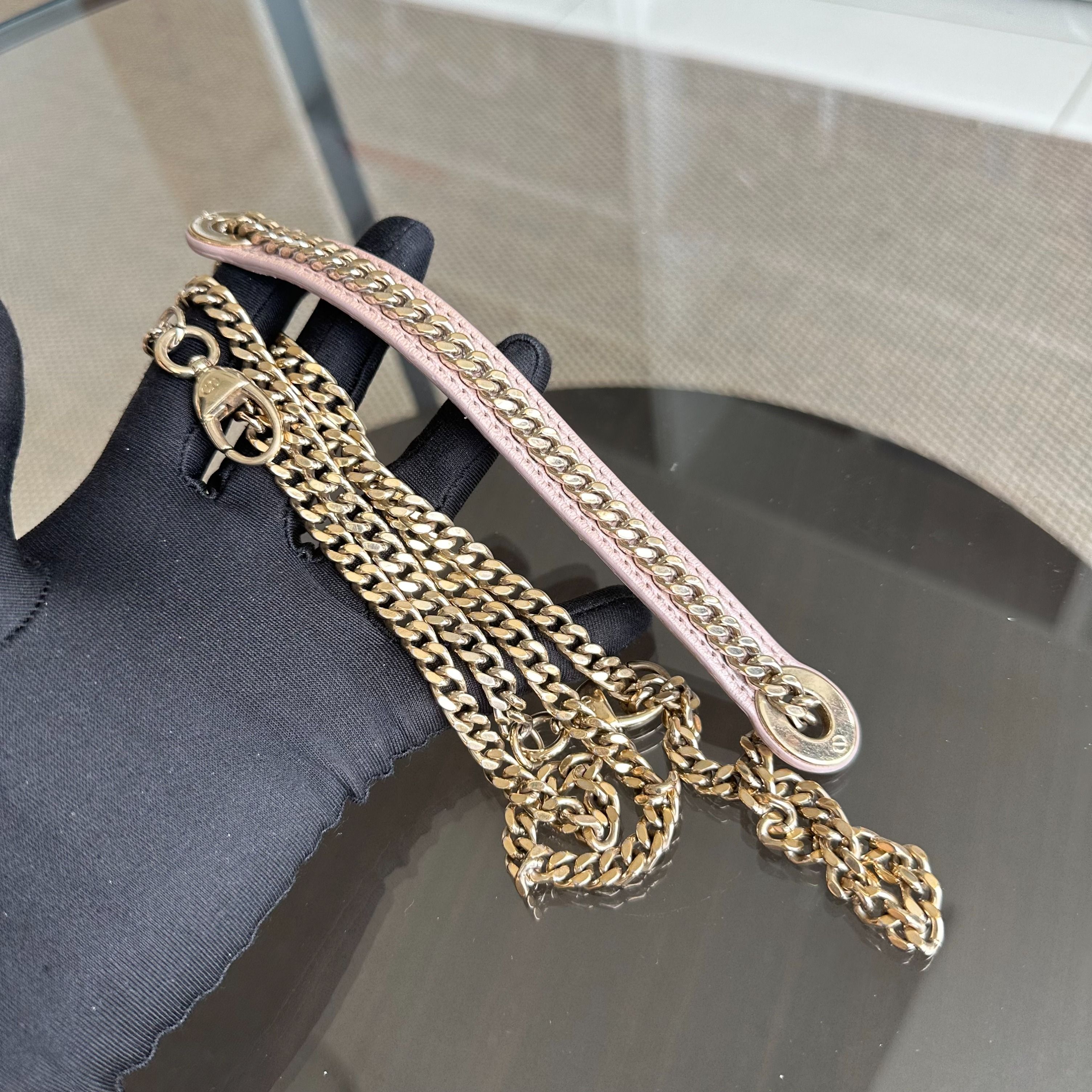 *Full Set, Receipt, Chain Strap* Dior Lady Mini Cannage Lambskin Iridescent Pink GHW - Luxury Evermore