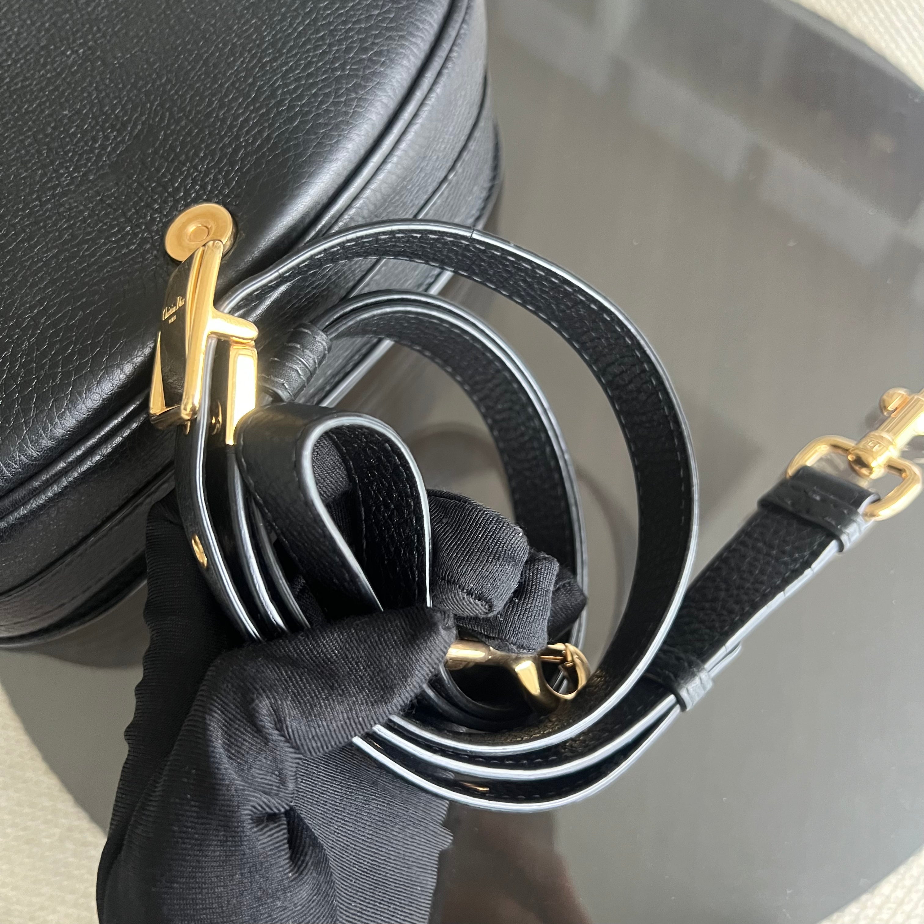 *Full Set, Receipt* Dior Bobby Medium Grained Calfskin Black Golden Hardware - Luxury Evermore