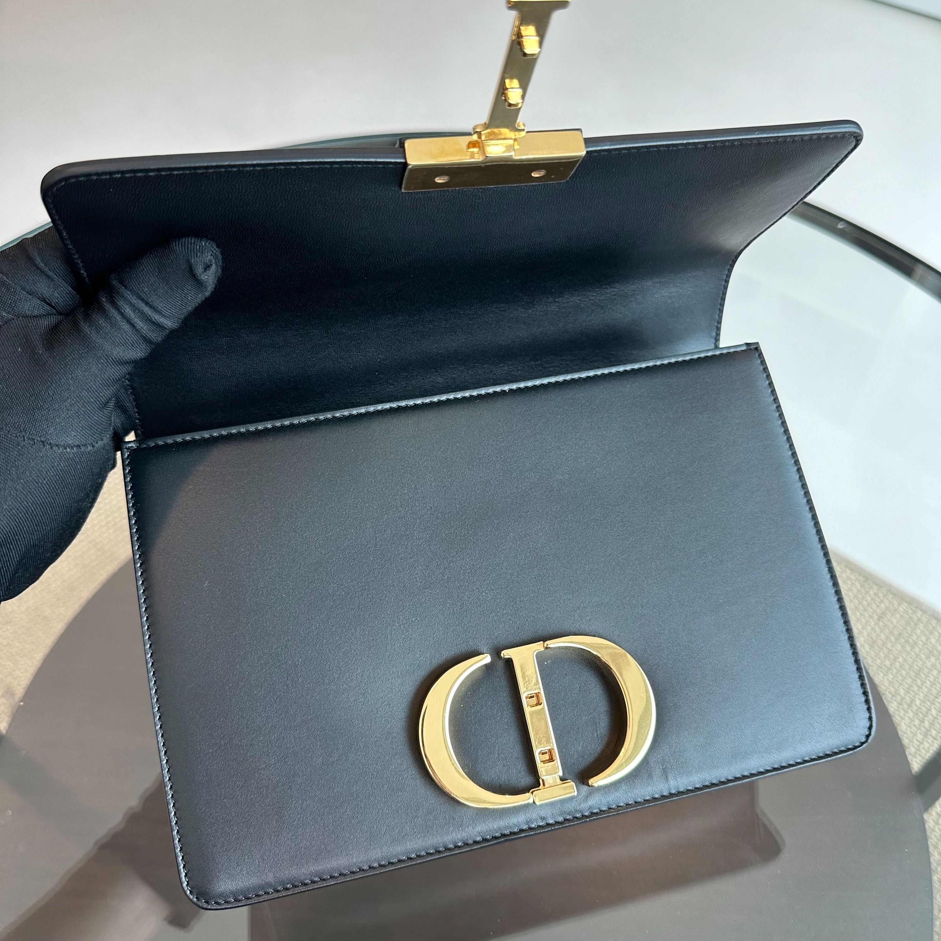 *Full Set, Receipt* Dior Montaigne 30 Calfskin Black GHW - Luxury Evermore