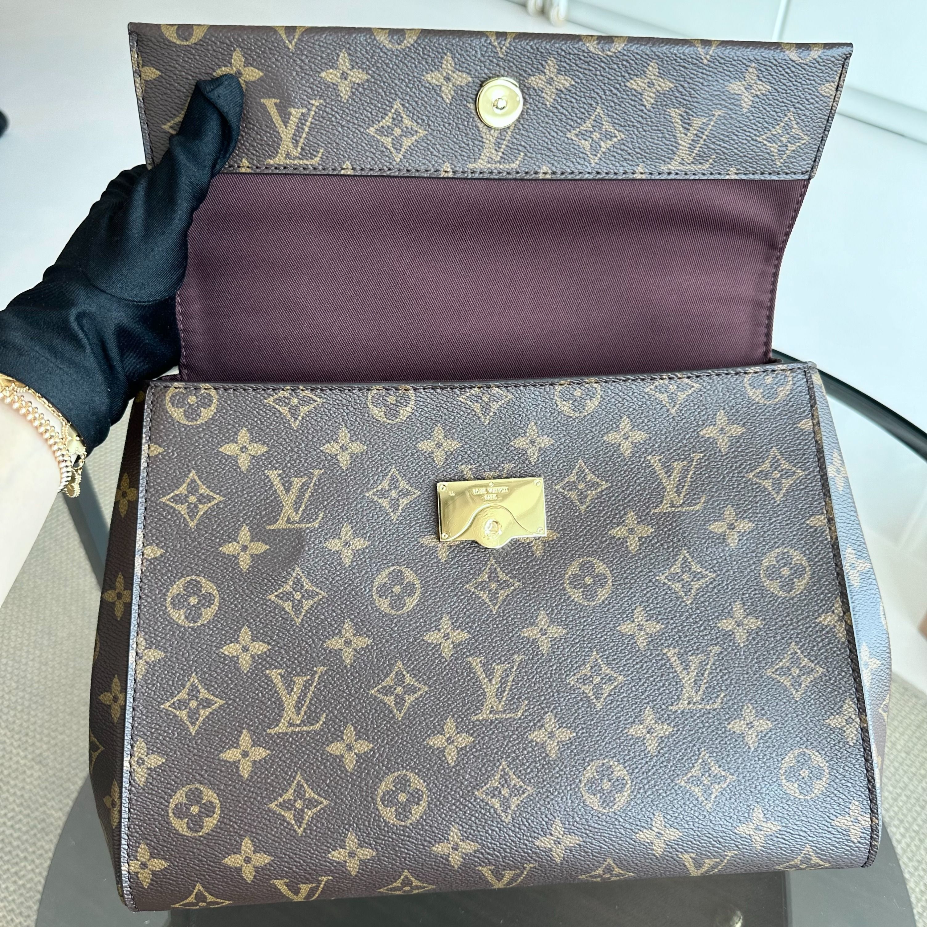 *Full Set, Receipt* Louis Vuitton Cluny MM Monogram Blue Glacial Bag - Luxury Evermore