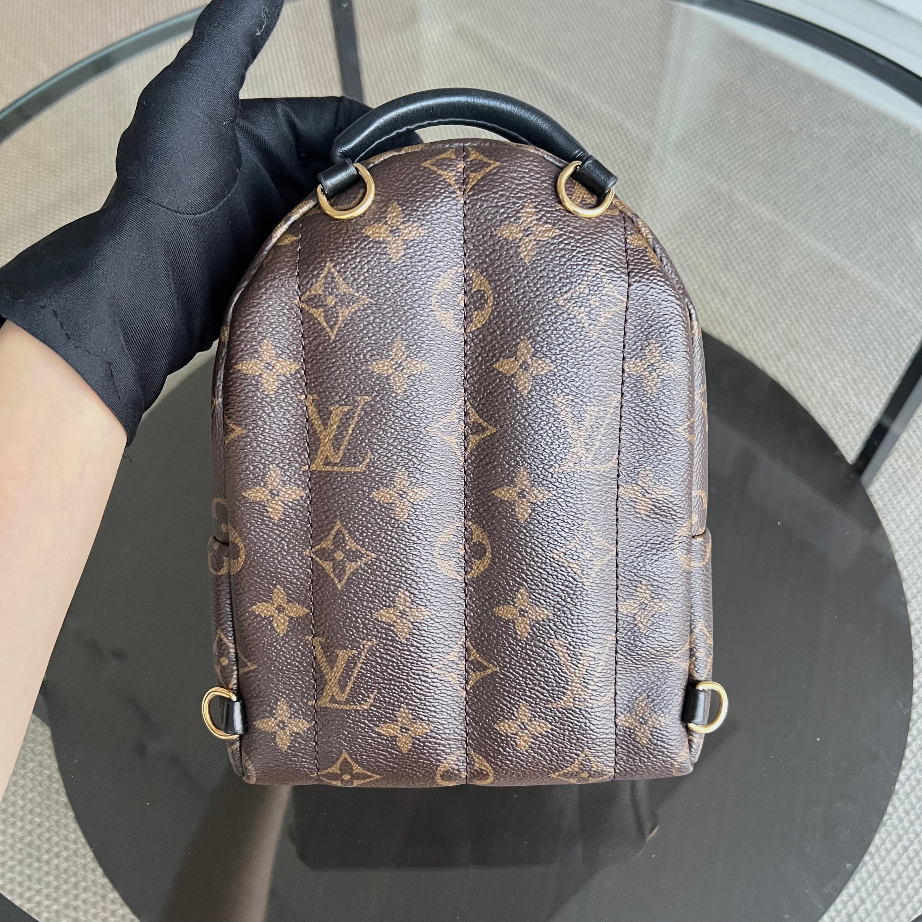 *Full Set, Receipt* LV Palm Spring Mini Monogram Canvas Backpack Louis Vuitton - Luxury Evermore