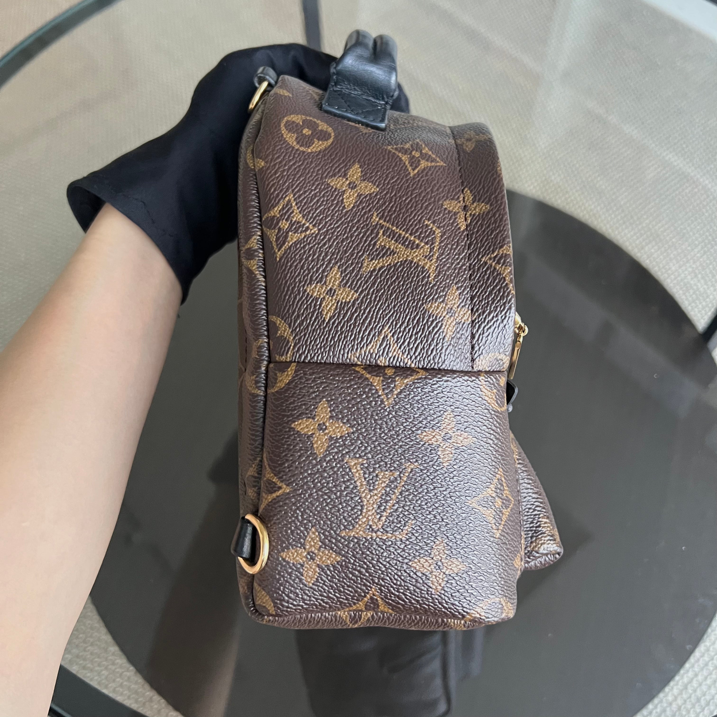 *Full Set, Receipt* LV Palm Spring Mini Monogram Canvas Backpack Louis Vuitton - Luxury Evermore