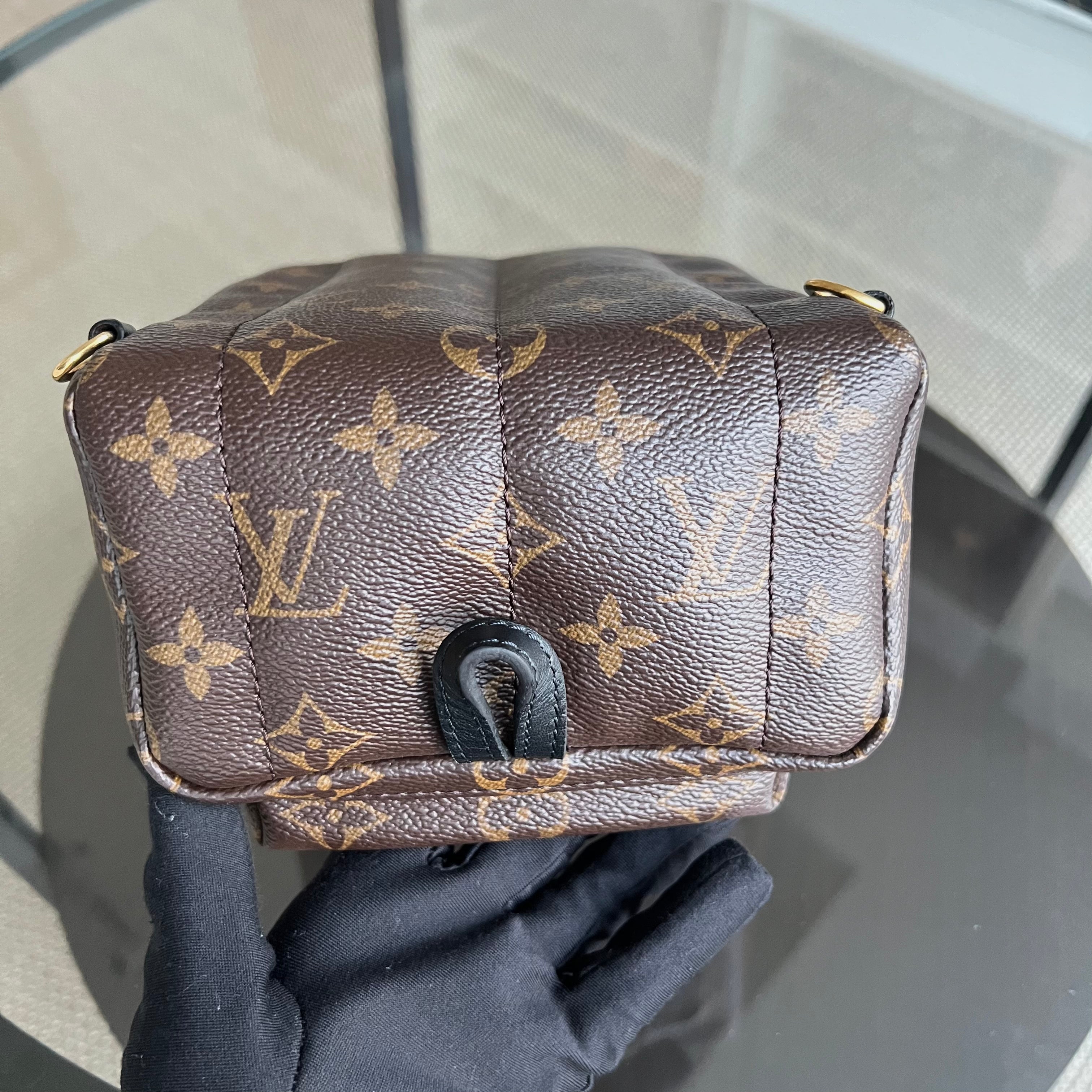 *Full Set, Receipt* LV Palm Spring Mini Monogram Canvas Backpack Louis Vuitton - Luxury Evermore