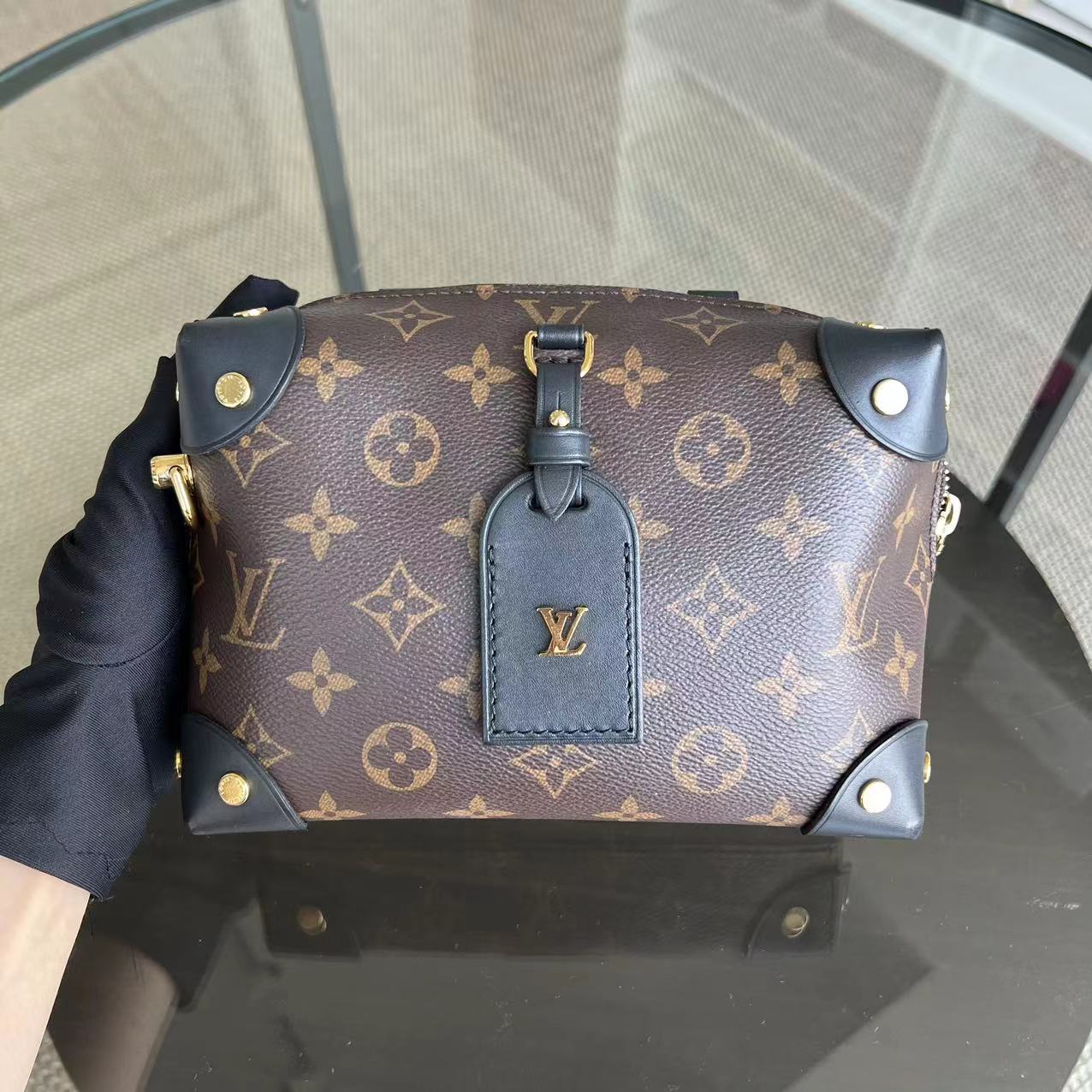 *Full Set Receipt* LV Petite Malle Souple Canvas Monogram Louis Vuitton - Luxury Evermore