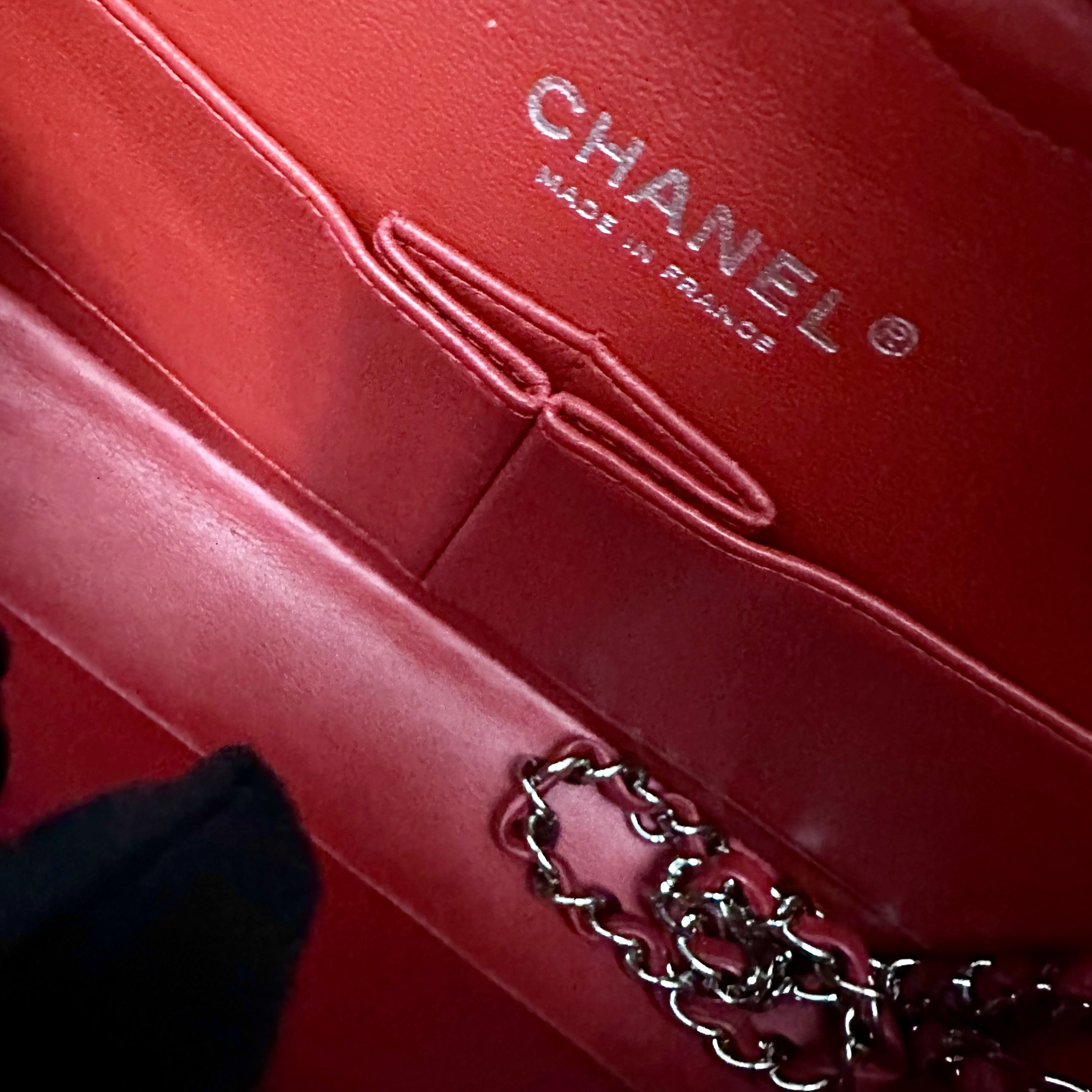 *Full Set* Chanel Medium Classic Flap Lambskin Double Flap Red SHW No 19