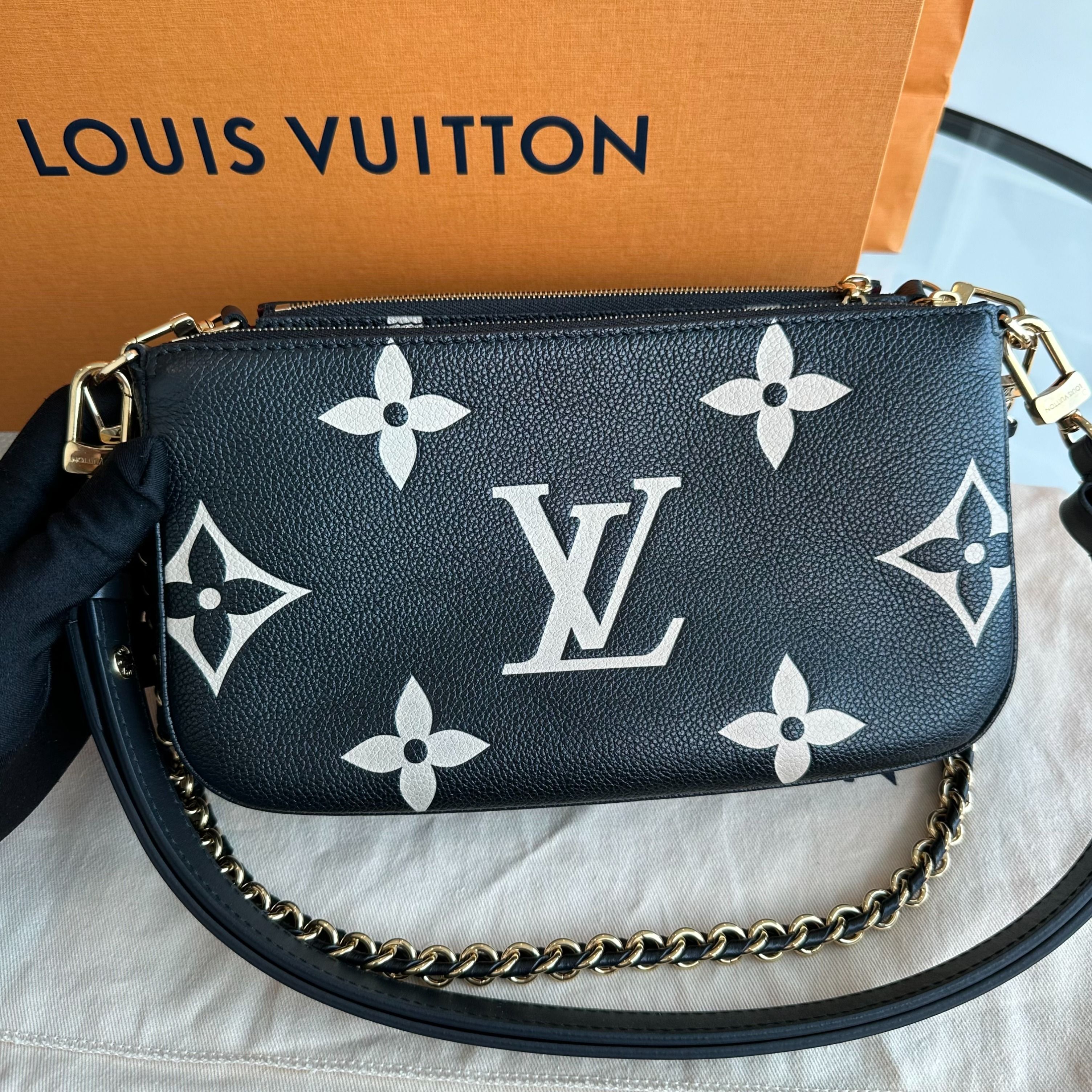 *Full Set, Receipt* LV Multi Pochette Monogram Empriente Leather Noir Louis Vuitton