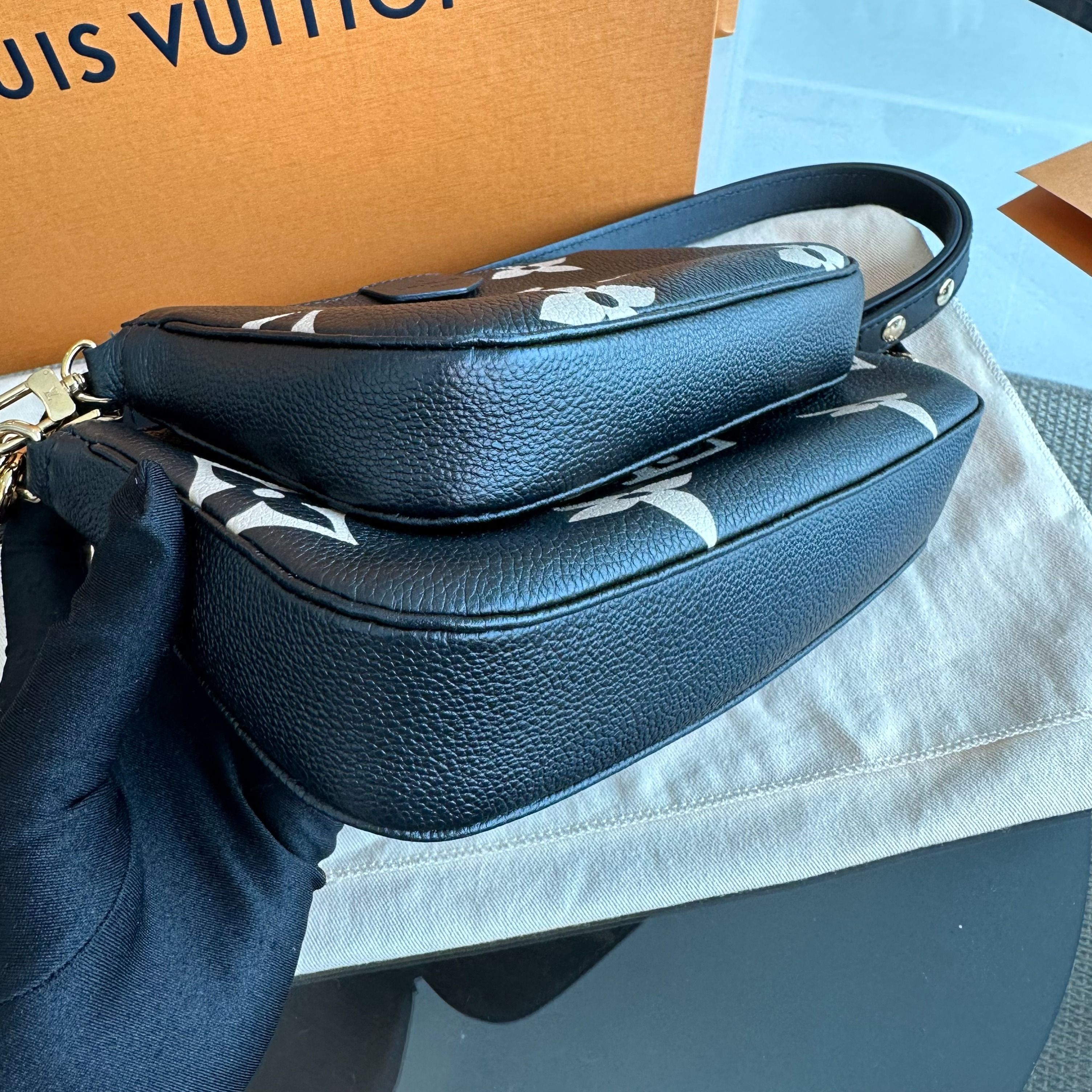 *Full Set, Receipt* LV Multi Pochette Monogram Empriente Leather Noir Louis Vuitton