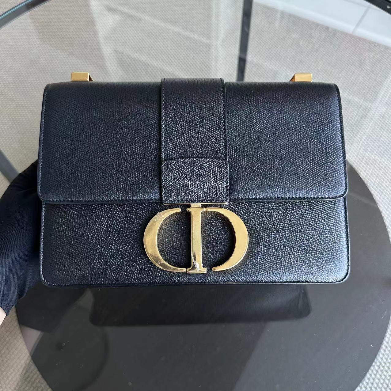 *Grained Calfskin, Full Set* Dior Montaigne 30 Grained Calfskin Black GHW - Luxury Evermore