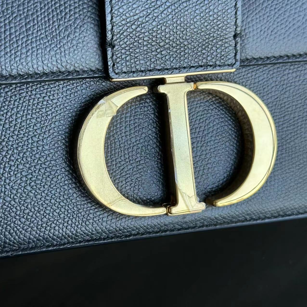 *Grained Calfskin, Full Set* Dior Montaigne 30 Grained Calfskin Black GHW - Luxury Evermore