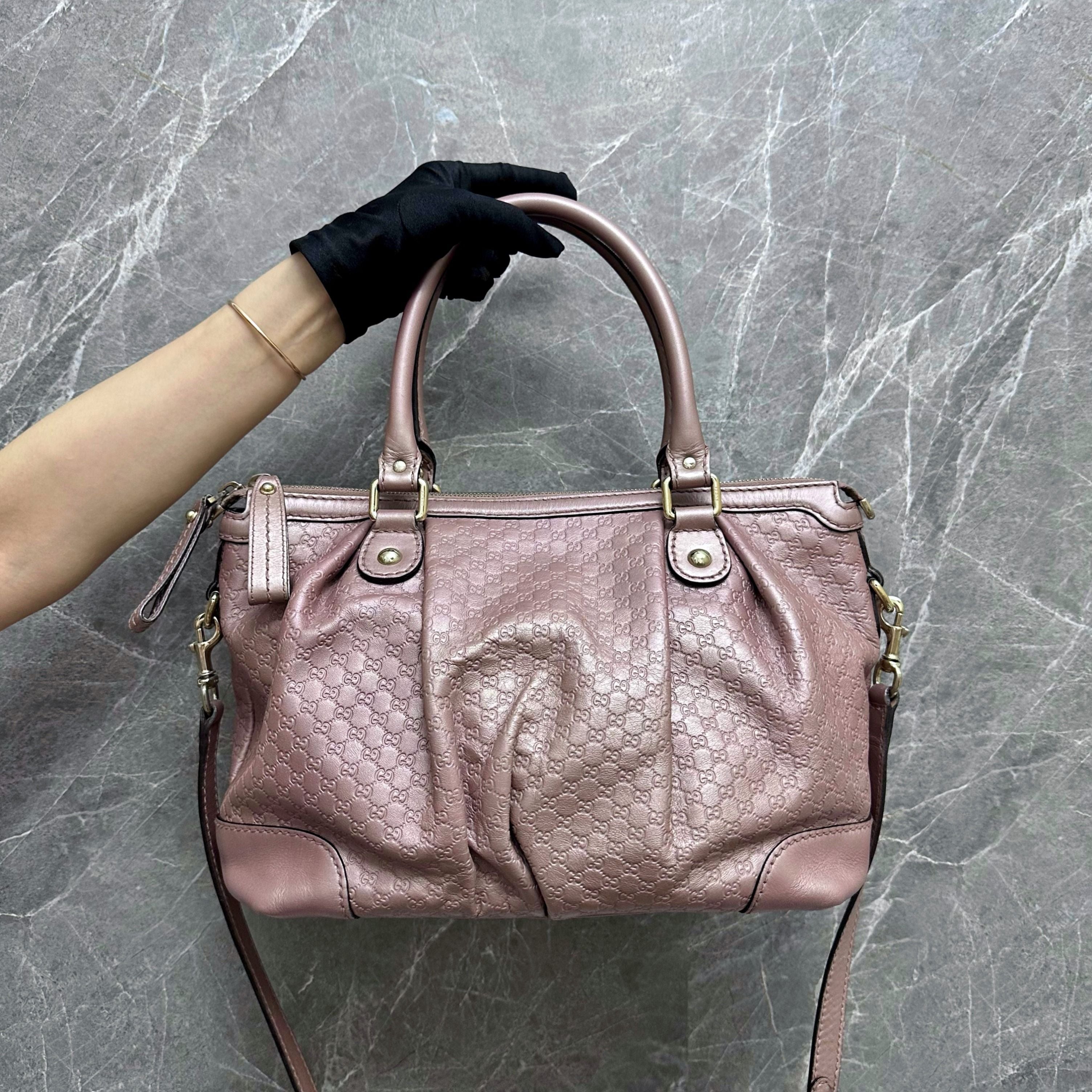 Gucci Monogram Leather Tote - Luxury Evermore