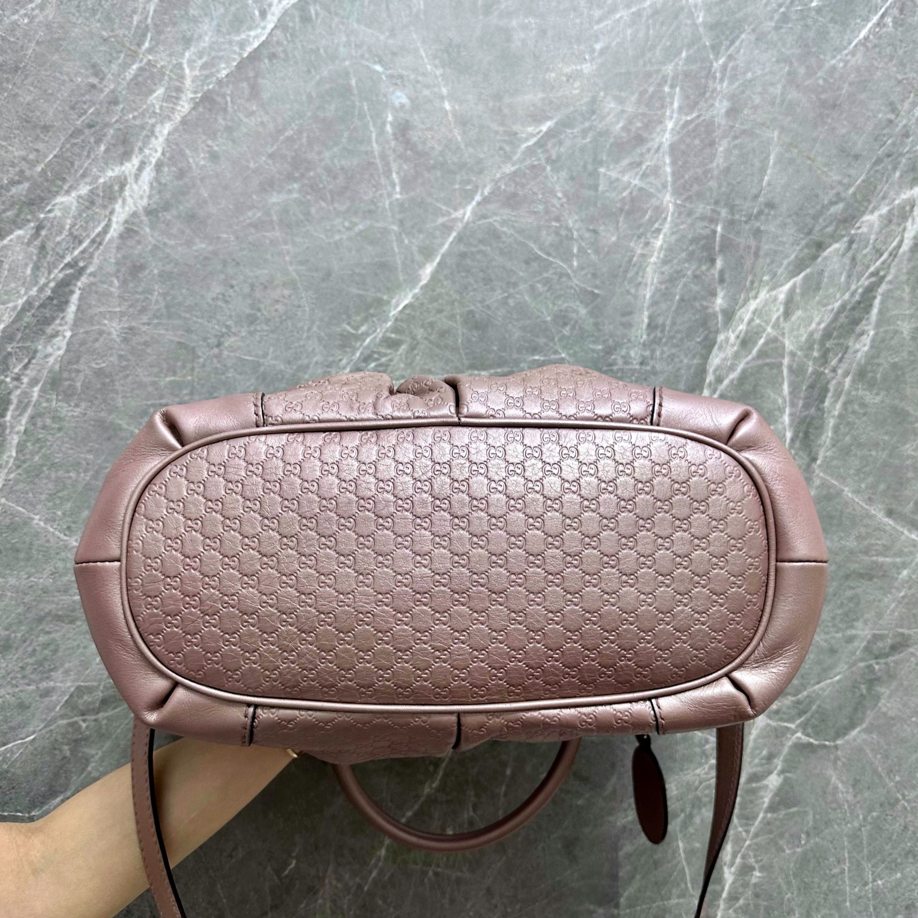 Gucci Monogram Leather Tote - Luxury Evermore