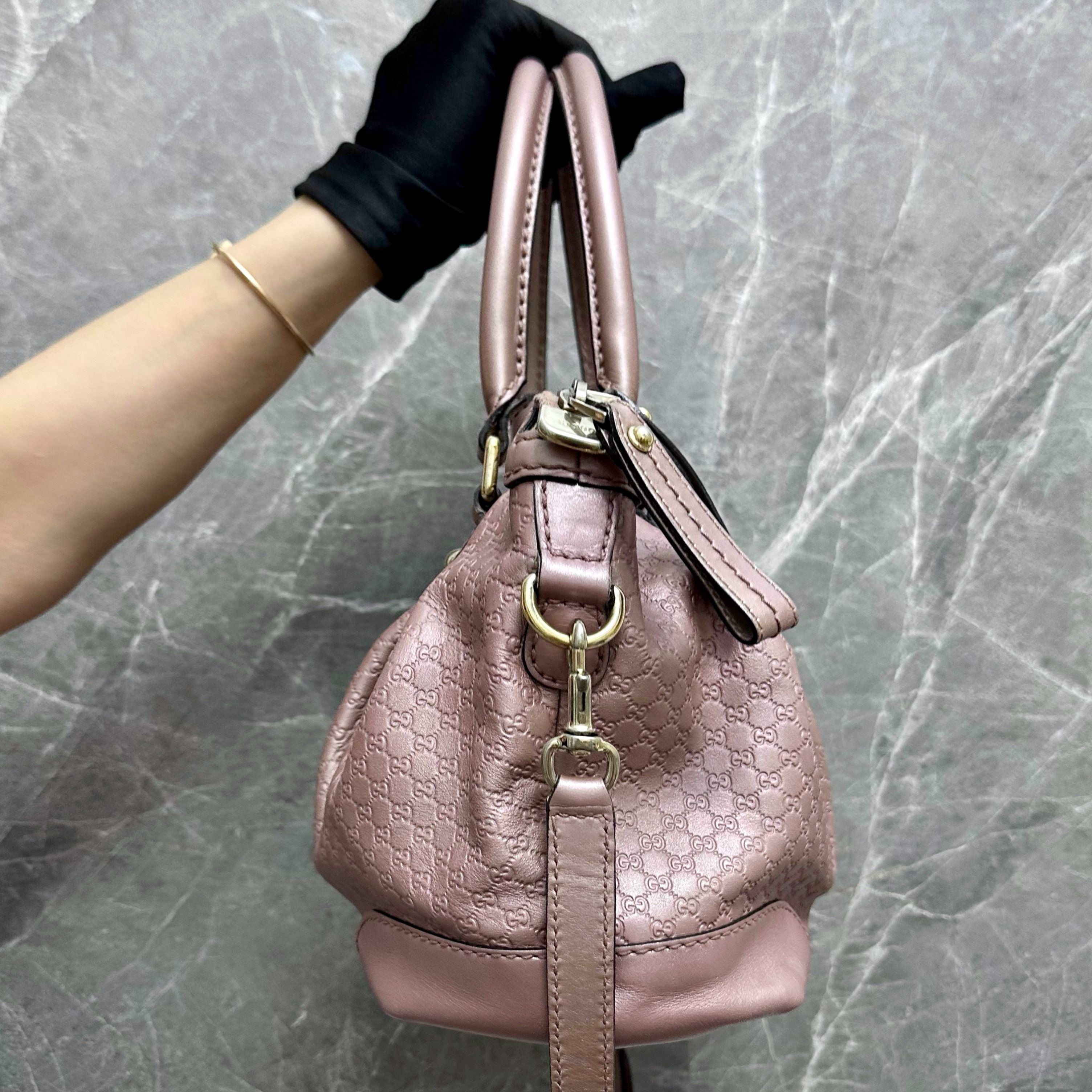 Gucci Monogram Leather Tote - Luxury Evermore