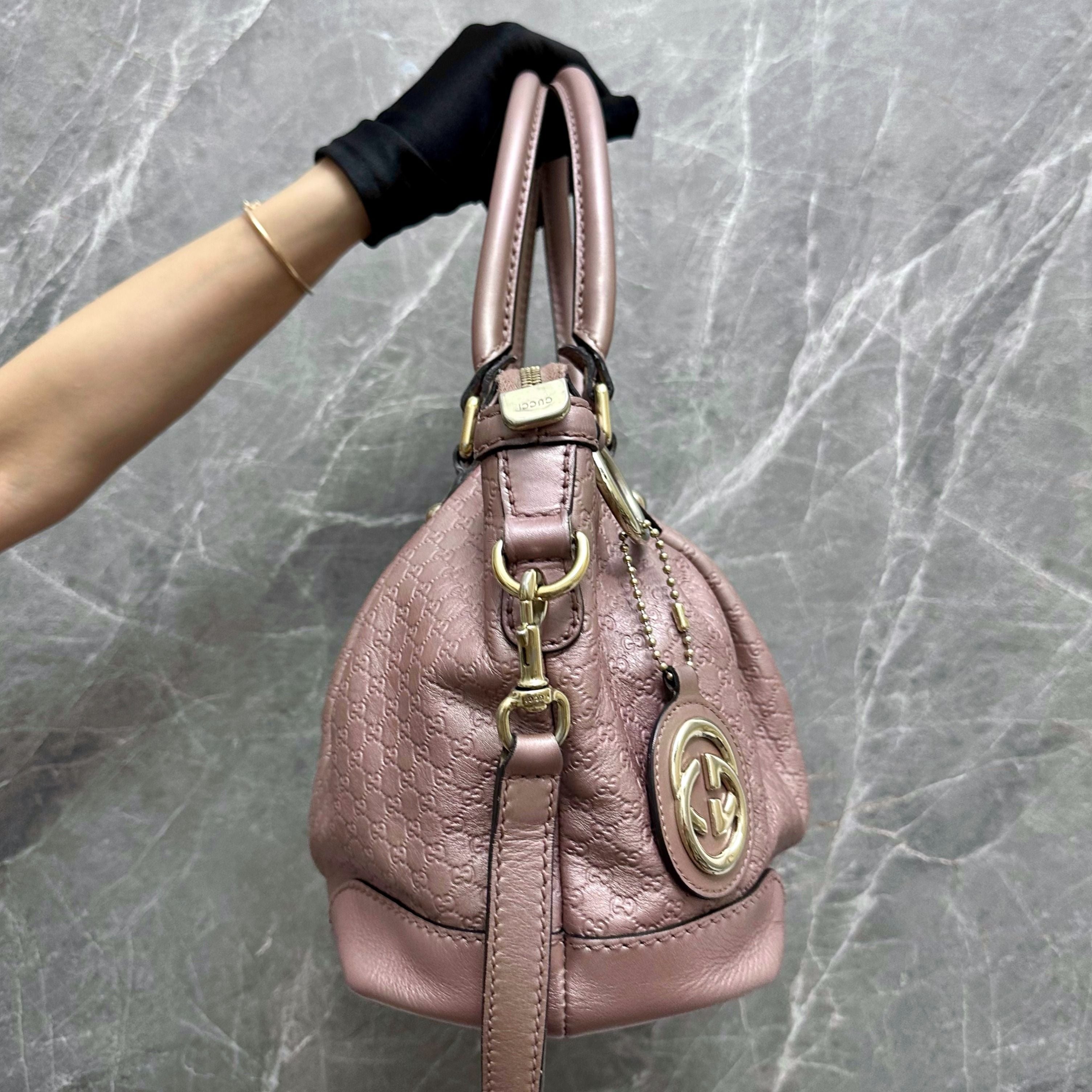 Gucci Monogram Leather Tote - Luxury Evermore