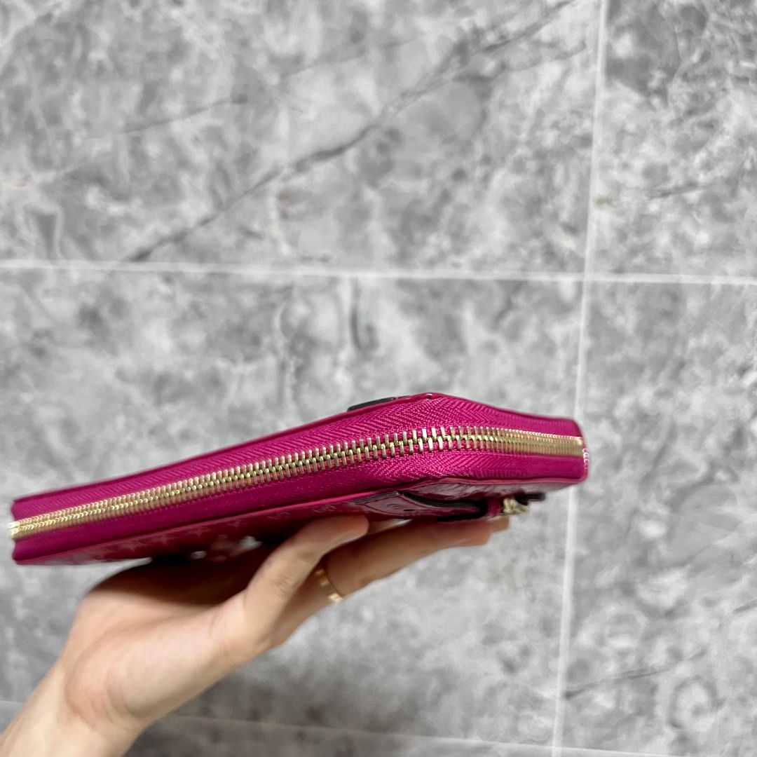 Gucci Wallet Monogram Violet Patent Leather - Luxury Evermore