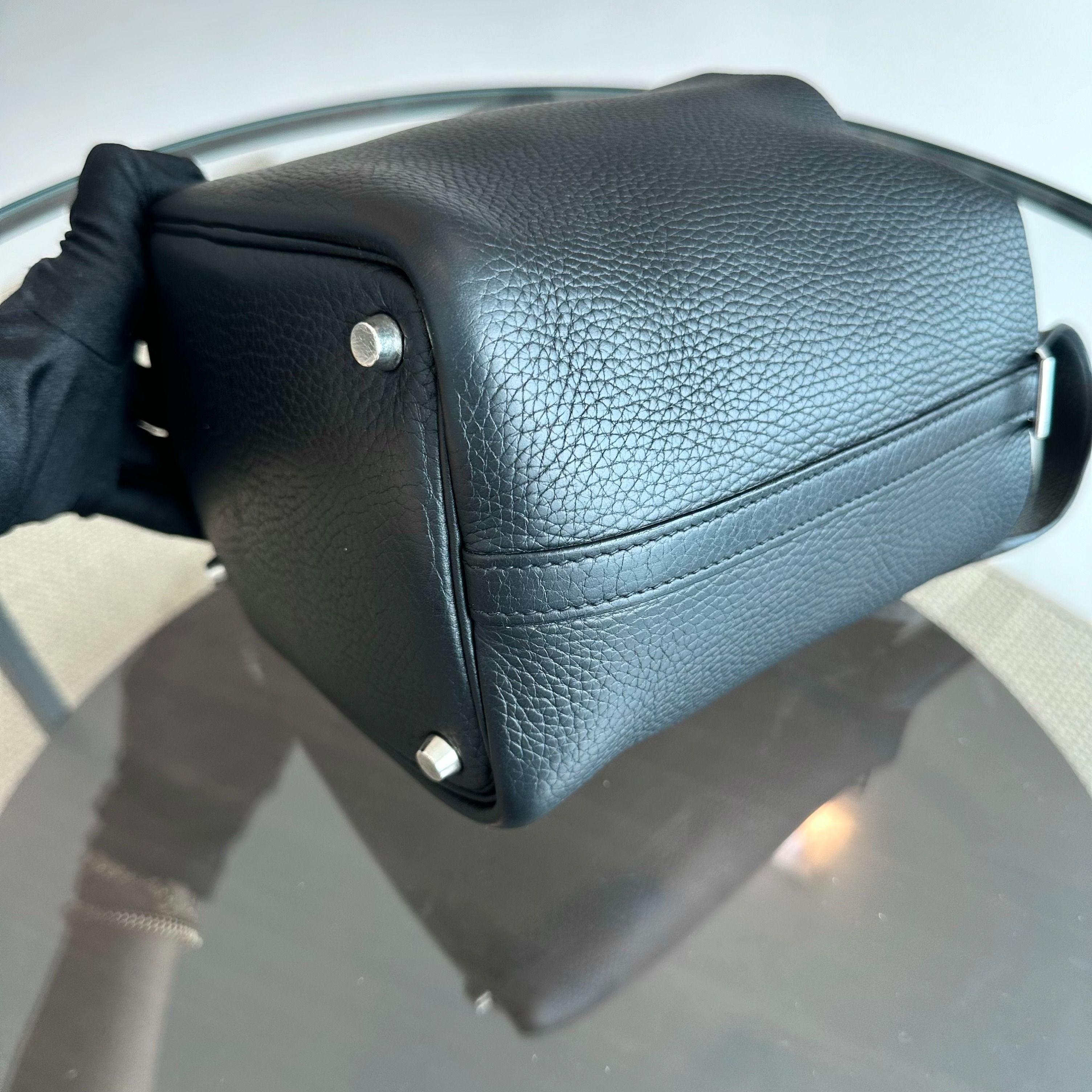 Hermes Picotin 18 Square H Clemence Black SHW - Luxury Evermore