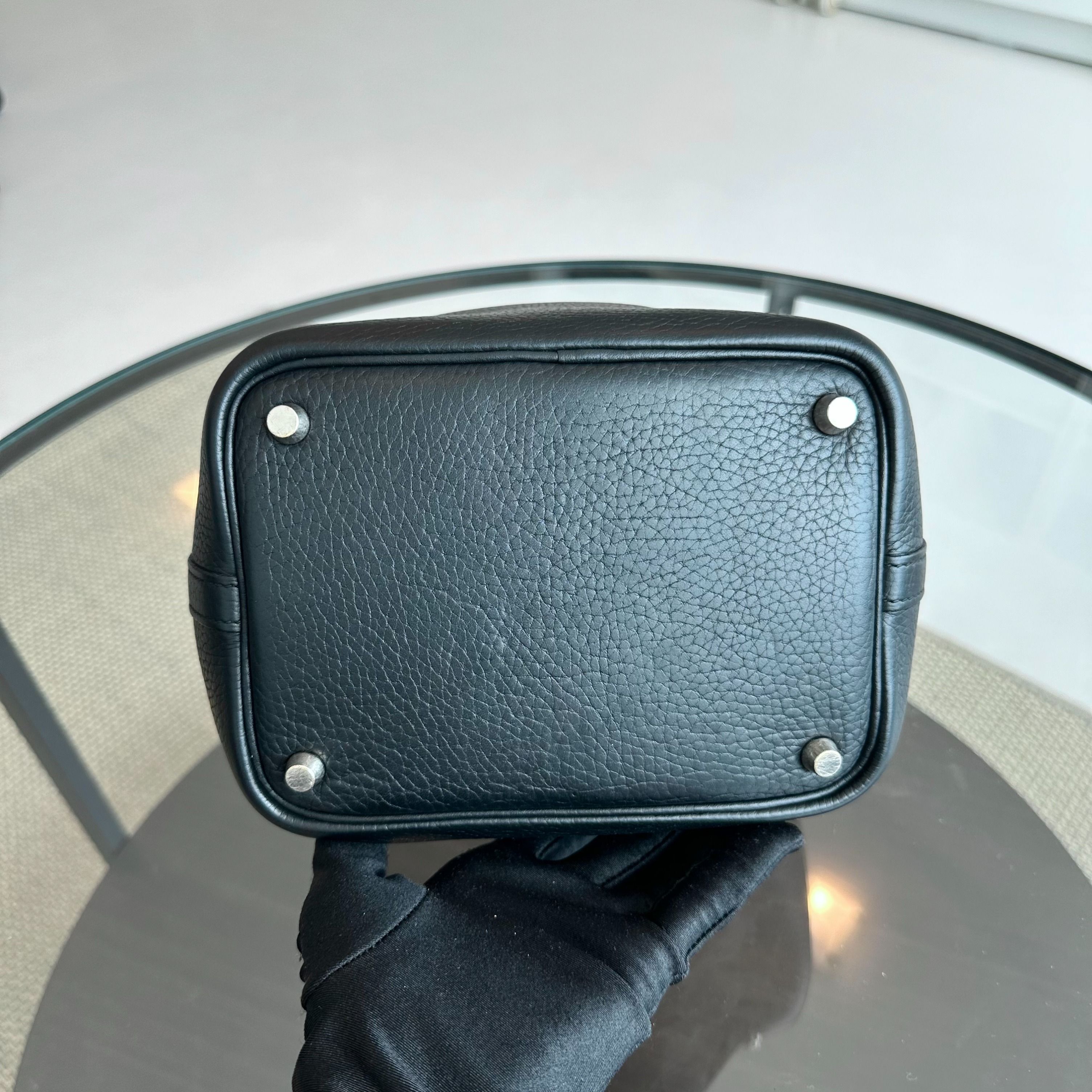 Hermes Picotin 18 Square H Clemence Black SHW - Luxury Evermore