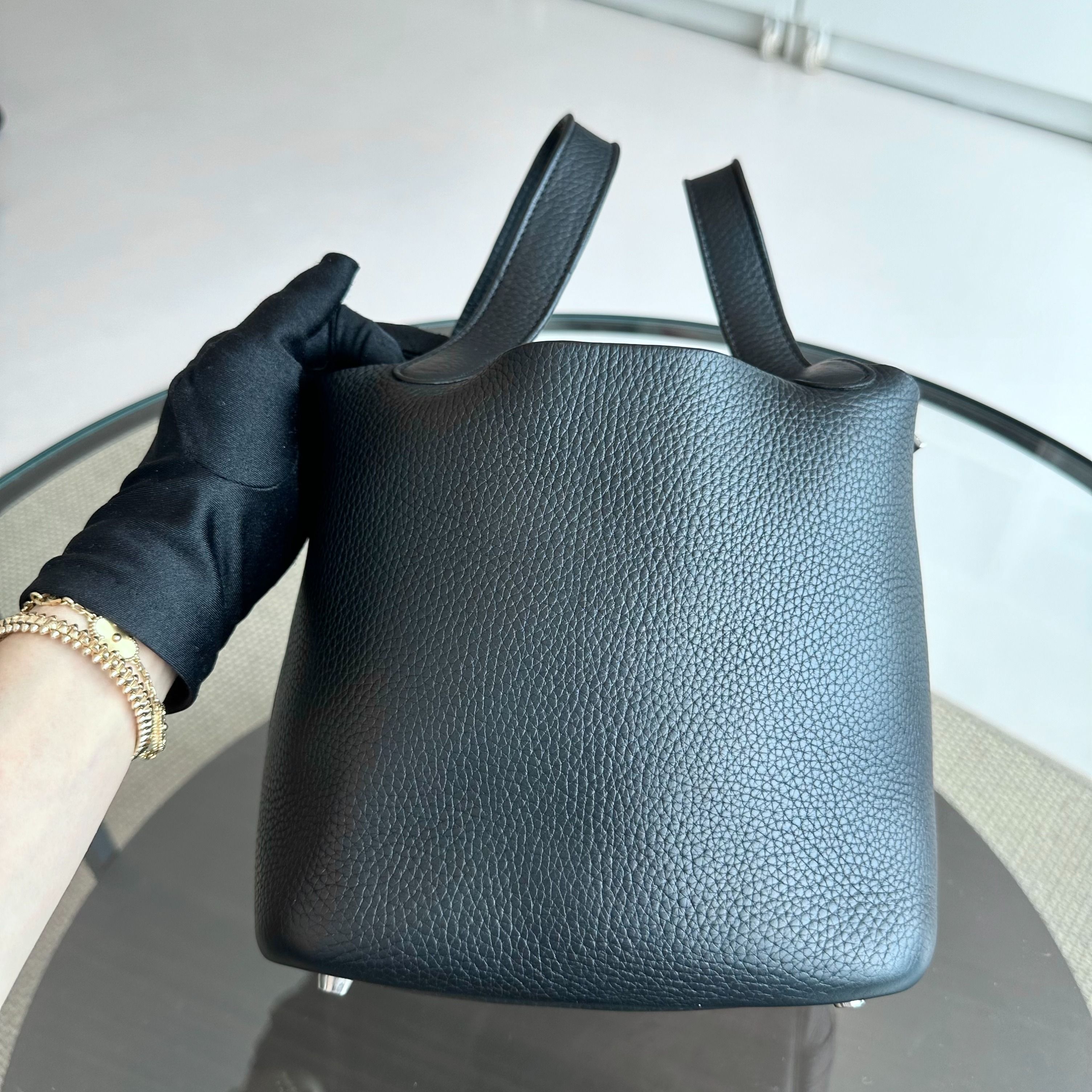 Hermes Picotin 18 Square H Clemence Black SHW - Luxury Evermore