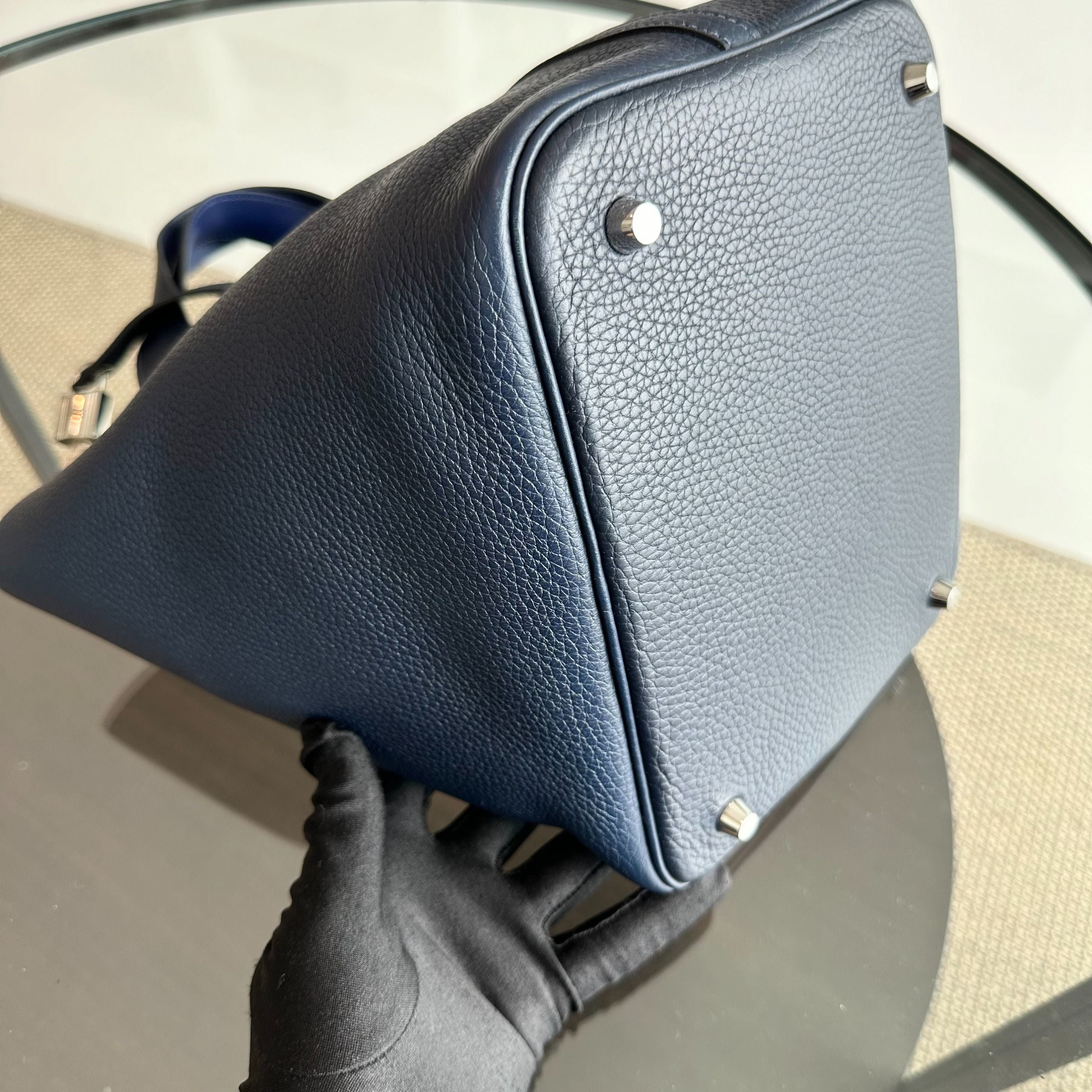 Hermes Picotin 22 Clemence A Stamp 2017 Blue Nuit Bleu Two Tone - Luxury Evermore