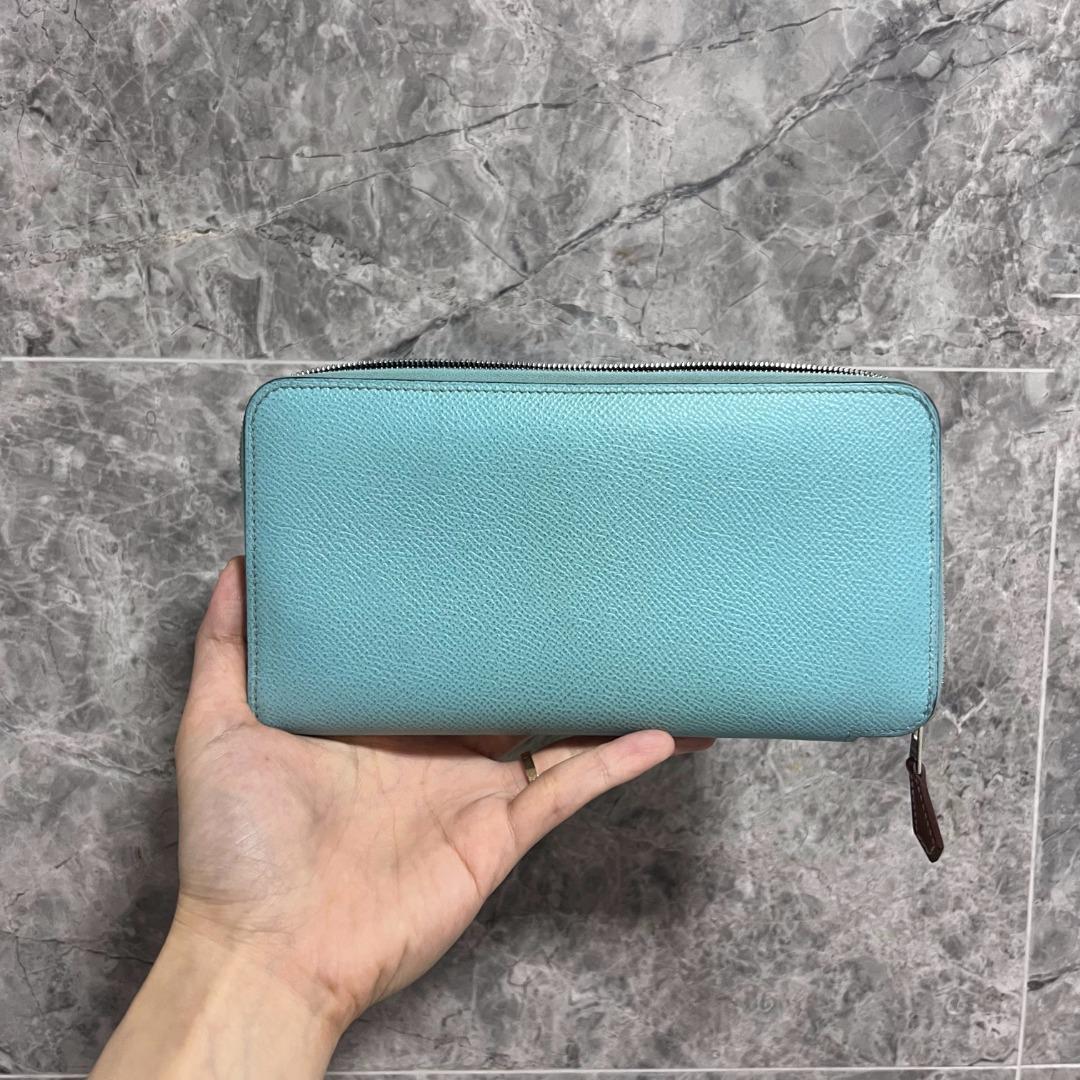 Hermes Wallet Epsom Leather Babe Blue - Luxury Evermore