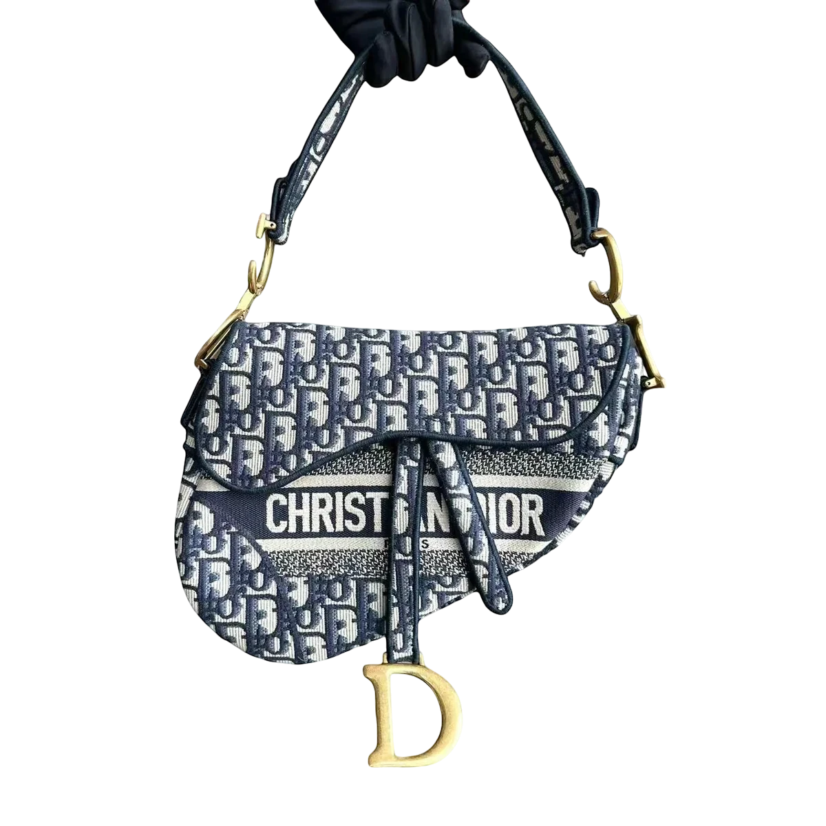 Dior Saddle Medium - Oblique Canvas Monogram Dark Blue Gold Hardware