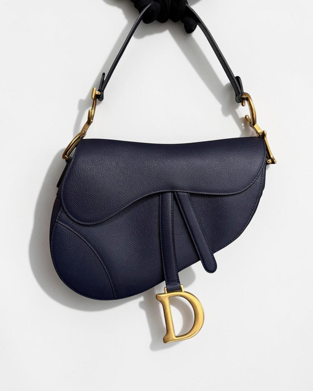 Dior Saddle Medium - Caviar Dark Blue Gold Hardware