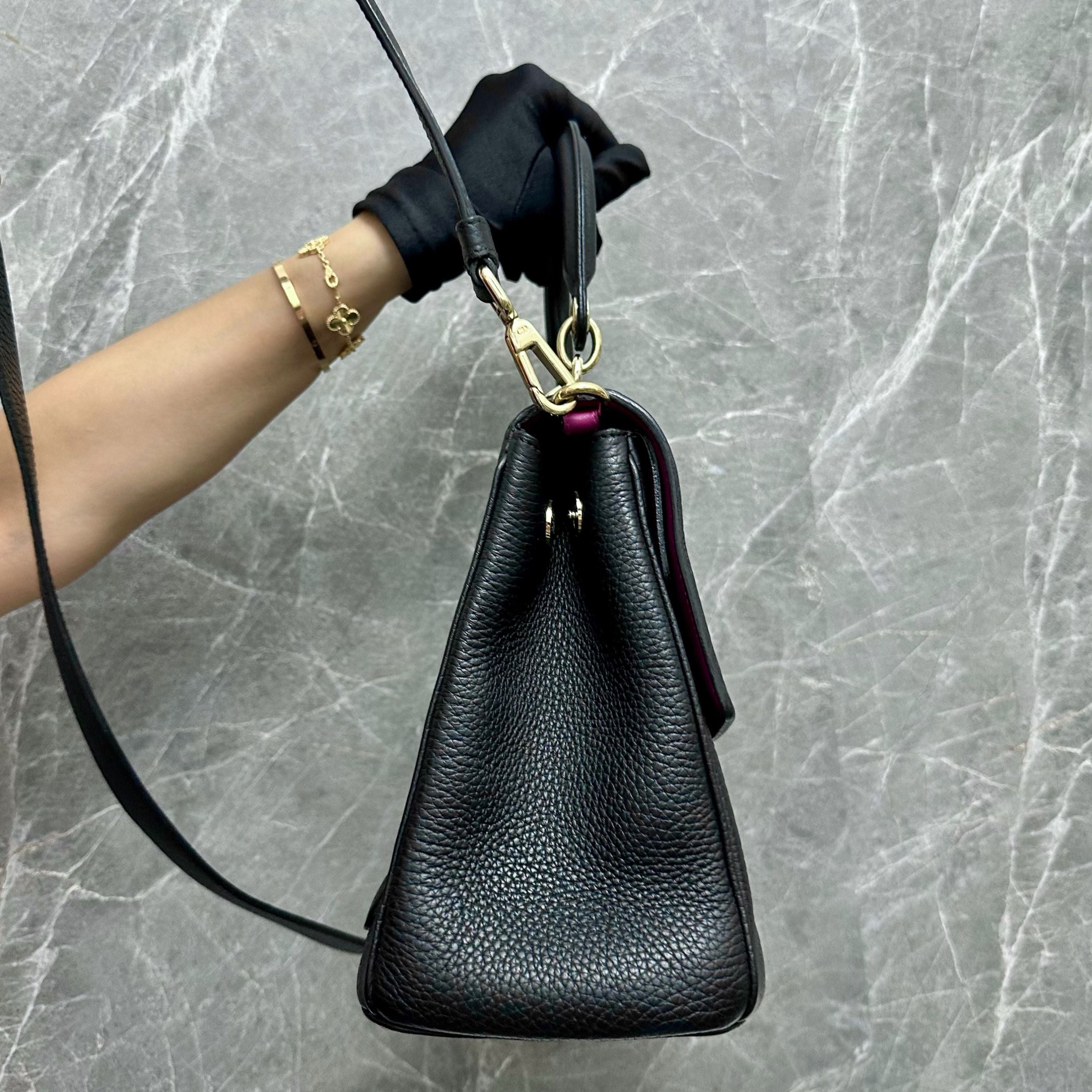 *Like New* Dior Be Small Pebbled Calfskin Black Lady Flap Bag - Luxury Evermore