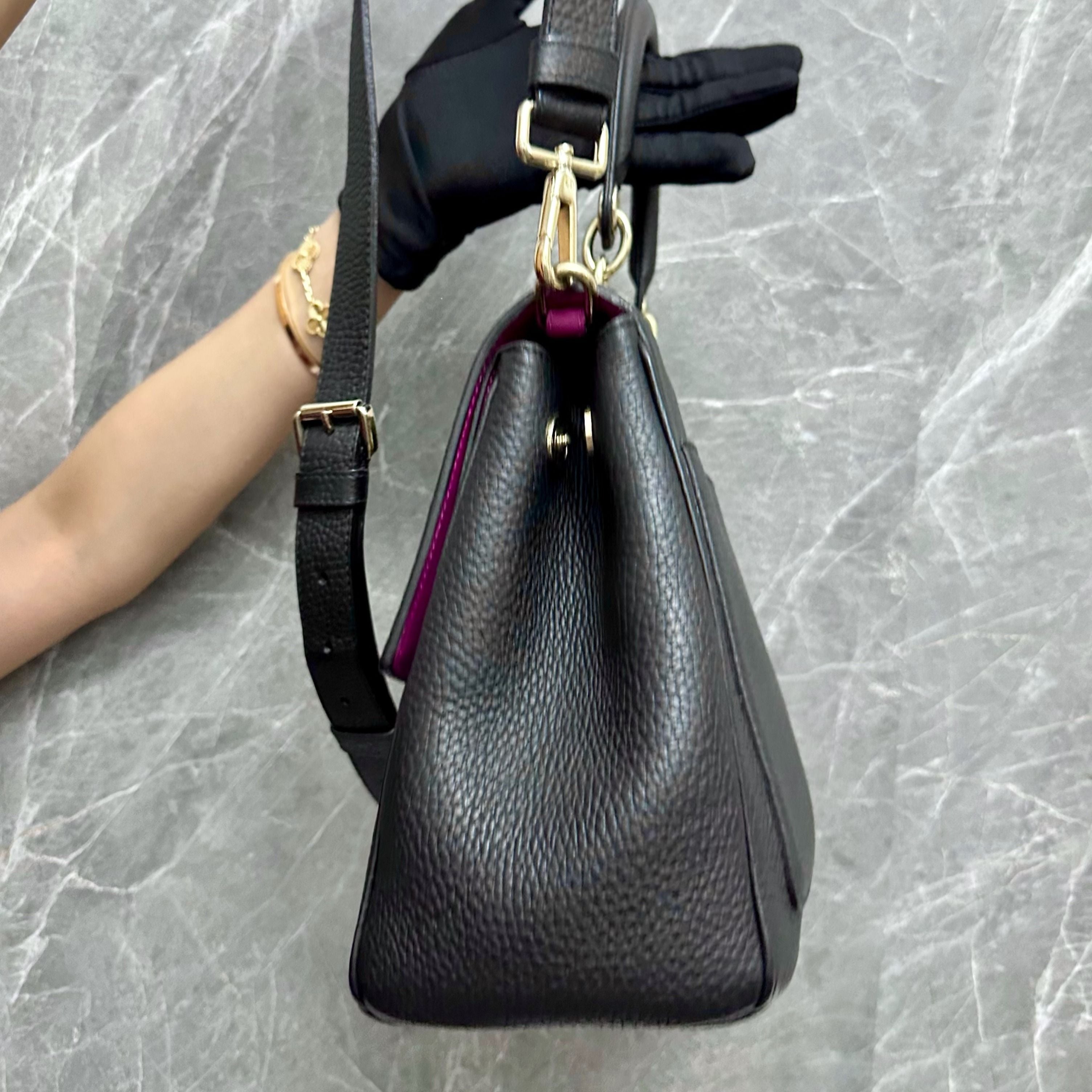 *Like New* Dior Be Small Pebbled Calfskin Black Lady Flap Bag - Luxury Evermore