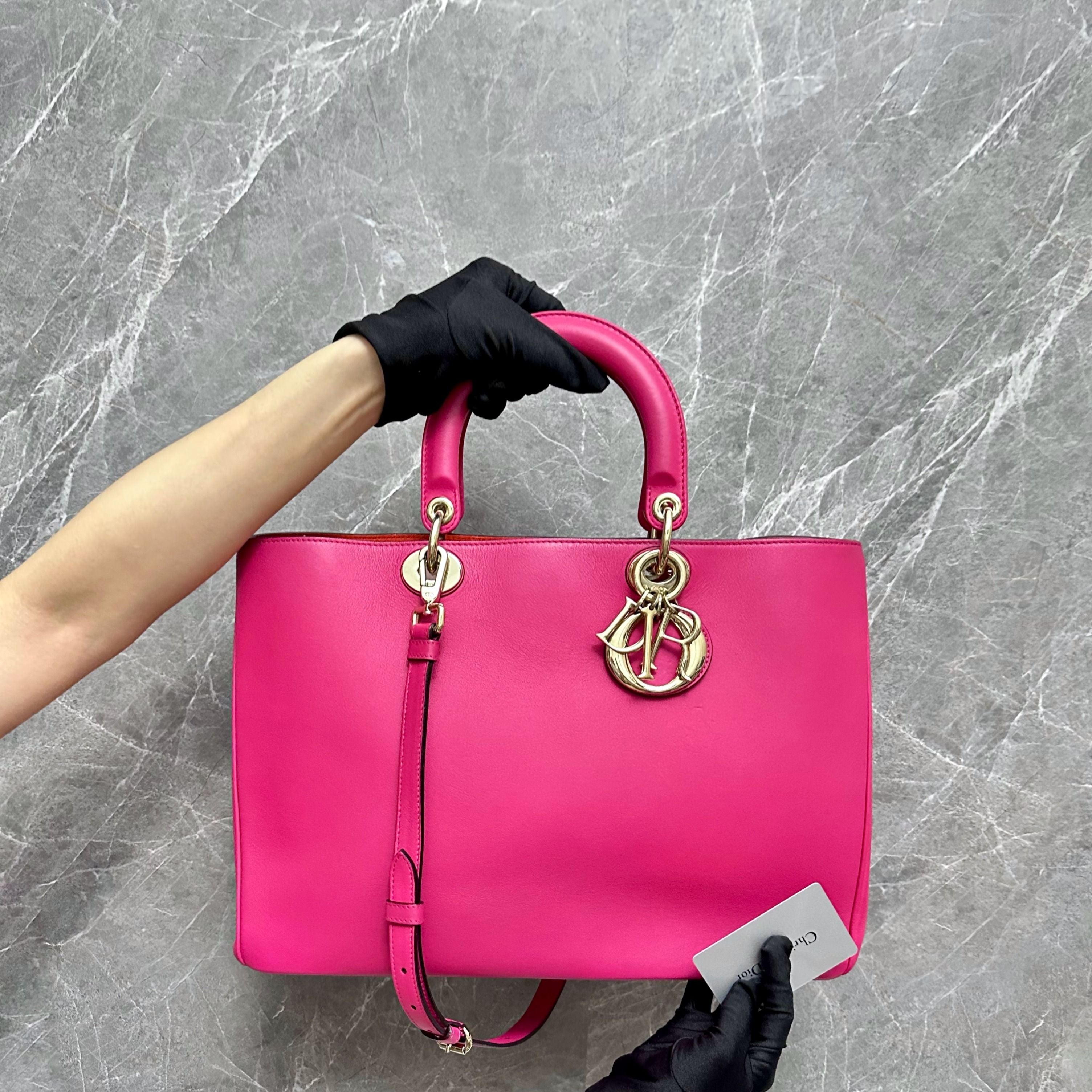 *Like new* Dior Diorissmo Lady Large Calfskin Pink Fuchsia GHW - Luxury Evermore