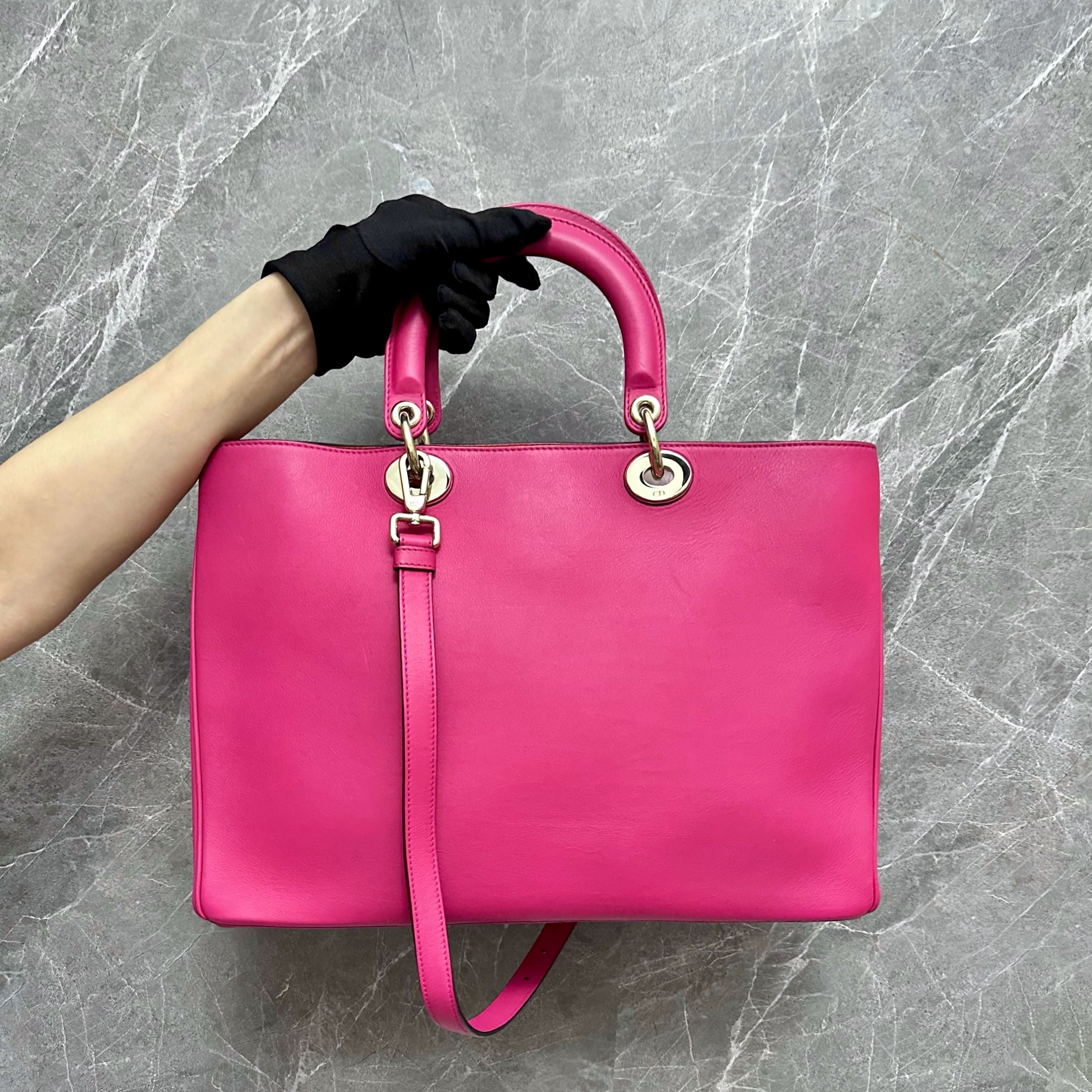 *Like new* Dior Diorissmo Lady Large Calfskin Pink Fuchsia GHW - Luxury Evermore